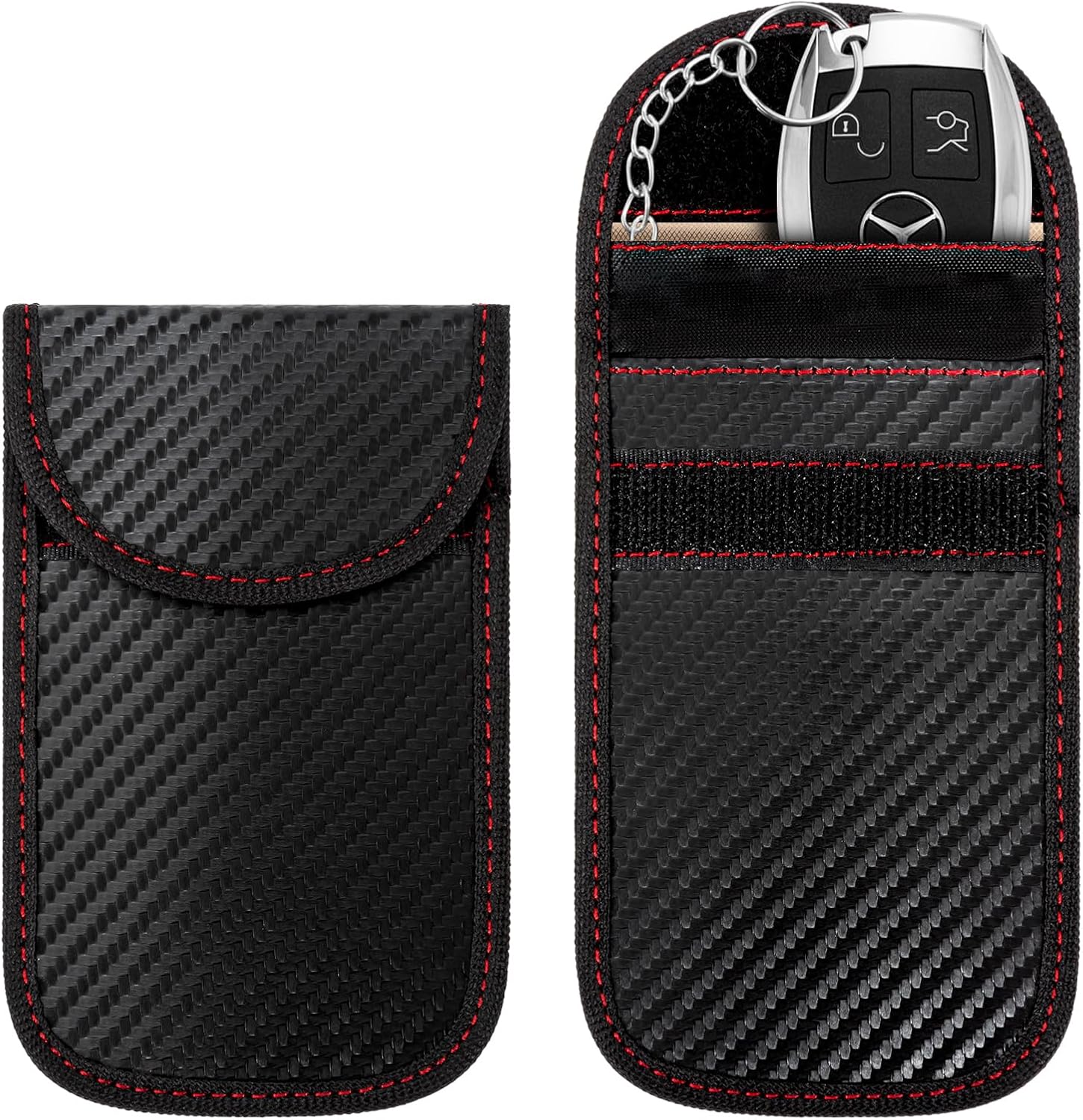 BEEWAY Faraday Pouch for Car Keys, 2 Pack Faraday Bag - RFID Car Key Signal Bloc...