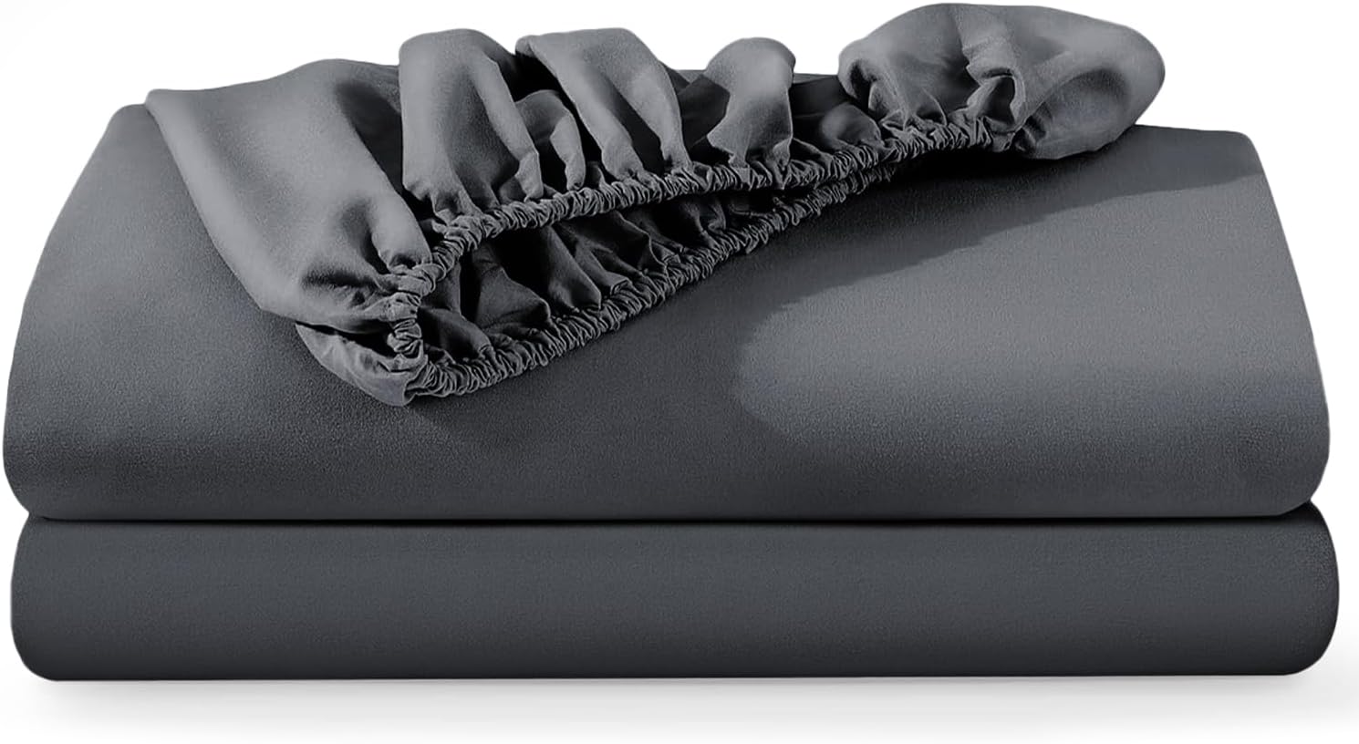 BedLooms Single Fitted Sheets 2 Pack – Charcoal (91x190cm) up to 25cm Deep Bed S...