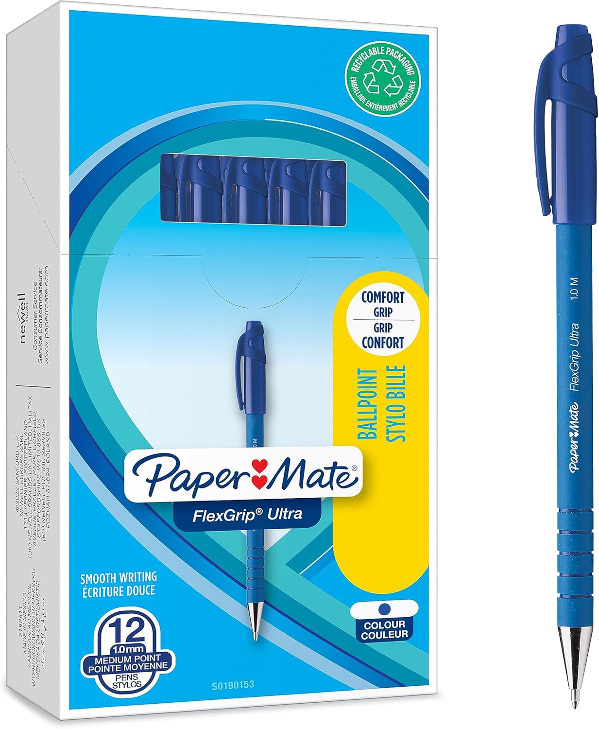 Paper Mate Flexgrip Ultra Ballpoint Pens, Medium Point (1.0mm), Handwriting Pens...