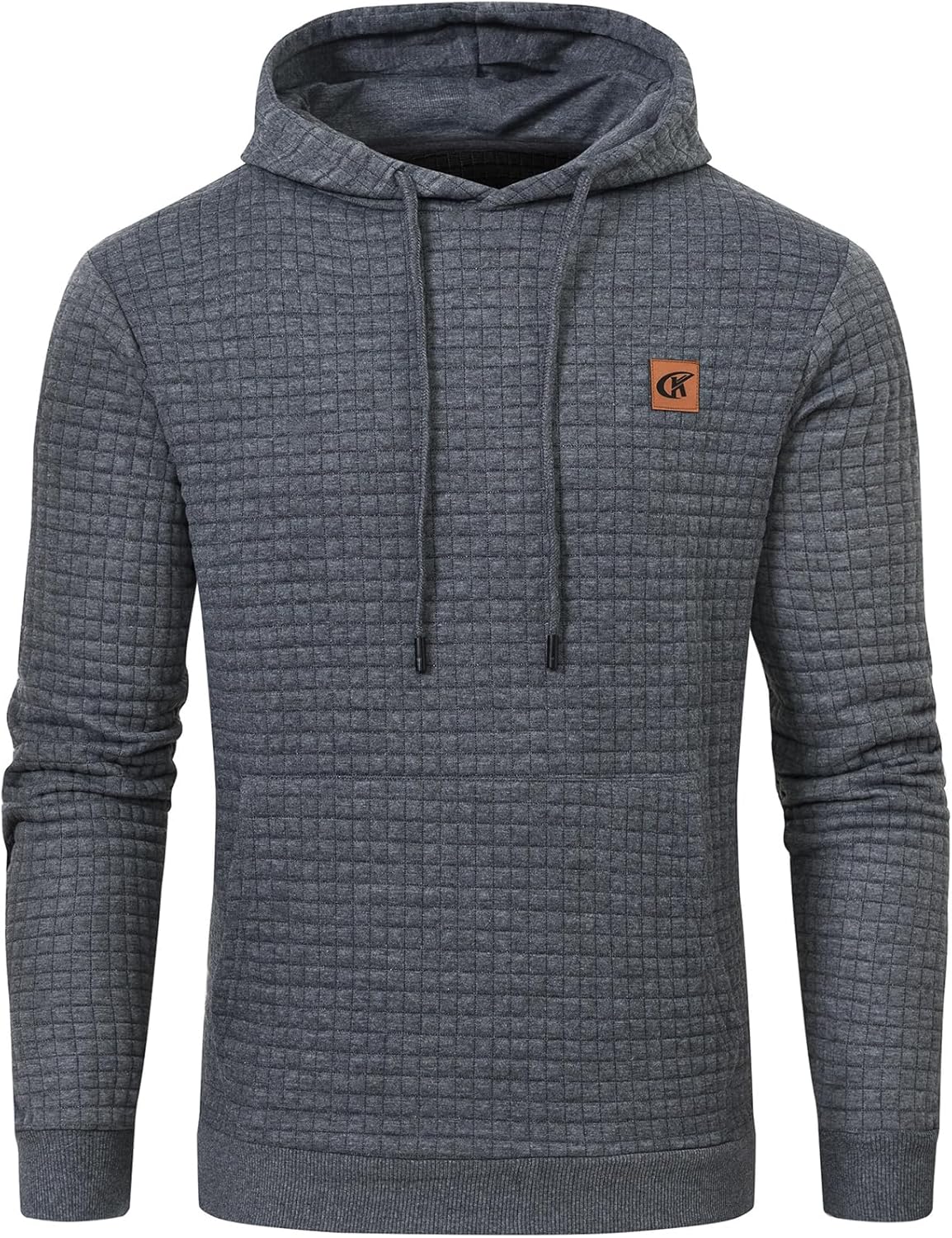 YuKaiChen Men's Pullover Hooded Sweatshirts Plaid Jacquard Long Sleeve Drawstrin...