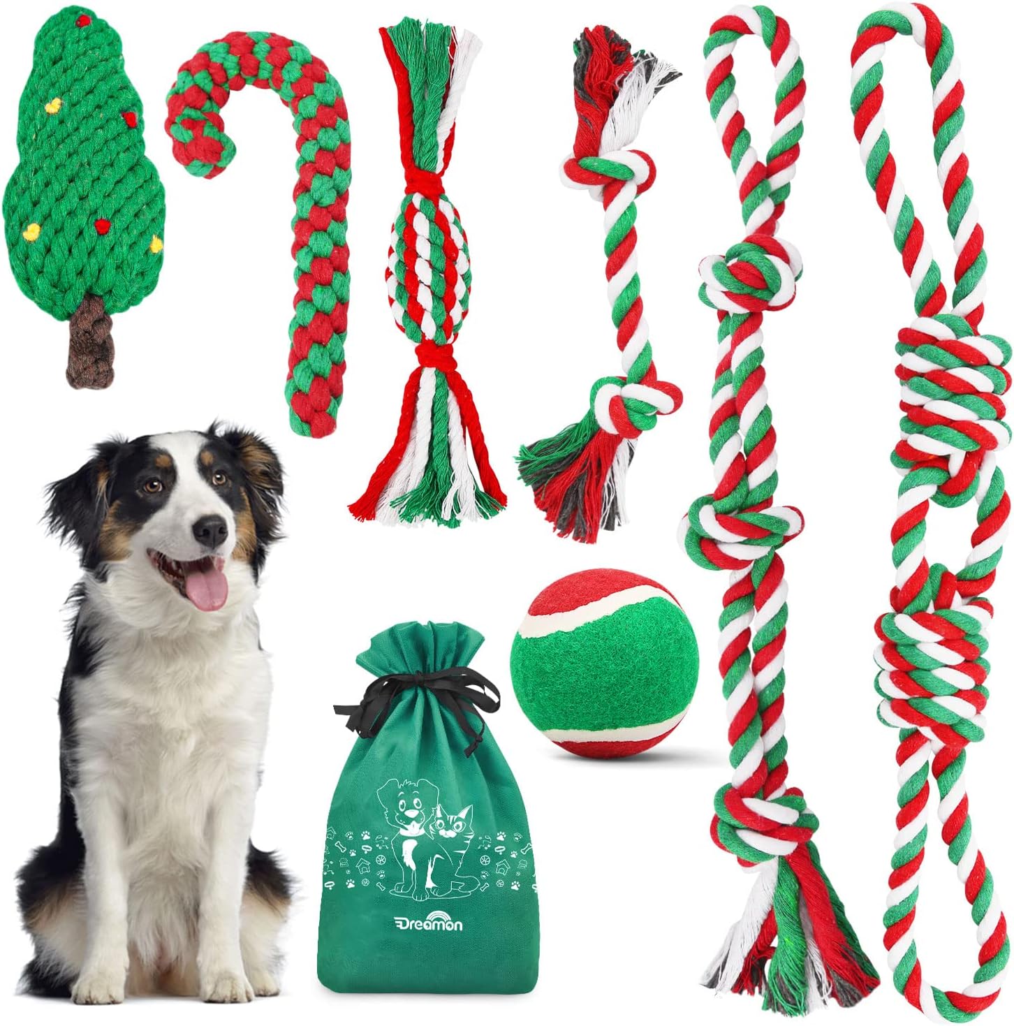 Dreamon for Dog, Puppy Chew Toys Indestructible Rope Ball Soft Teething Pet Toys...