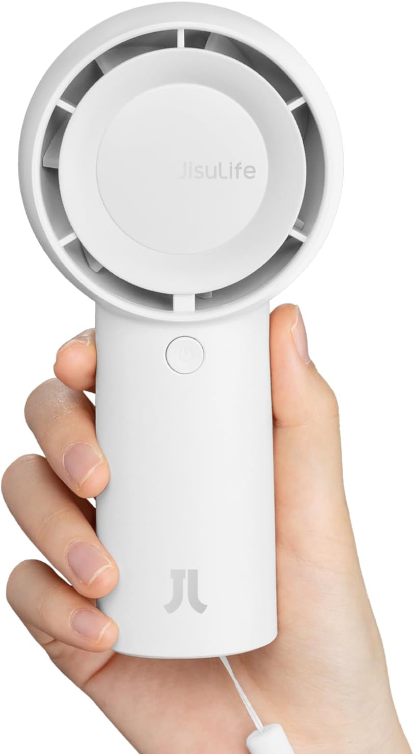 JISULIFE Handheld Turbo Fan [16H Max Cooling Time] Mini Portable Hand Fan, 4000m...