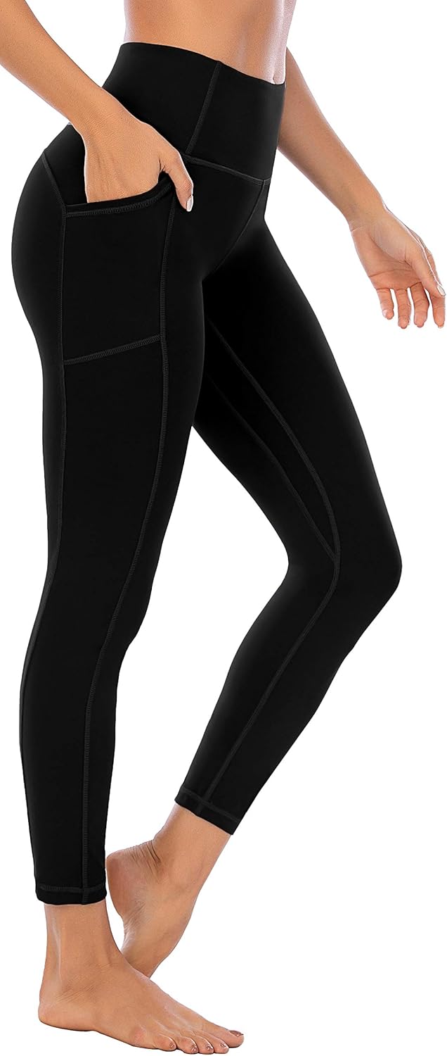 OVRUNS High Waist Gym Leggings for Women Yoga Pants with Pockets Workout Running...