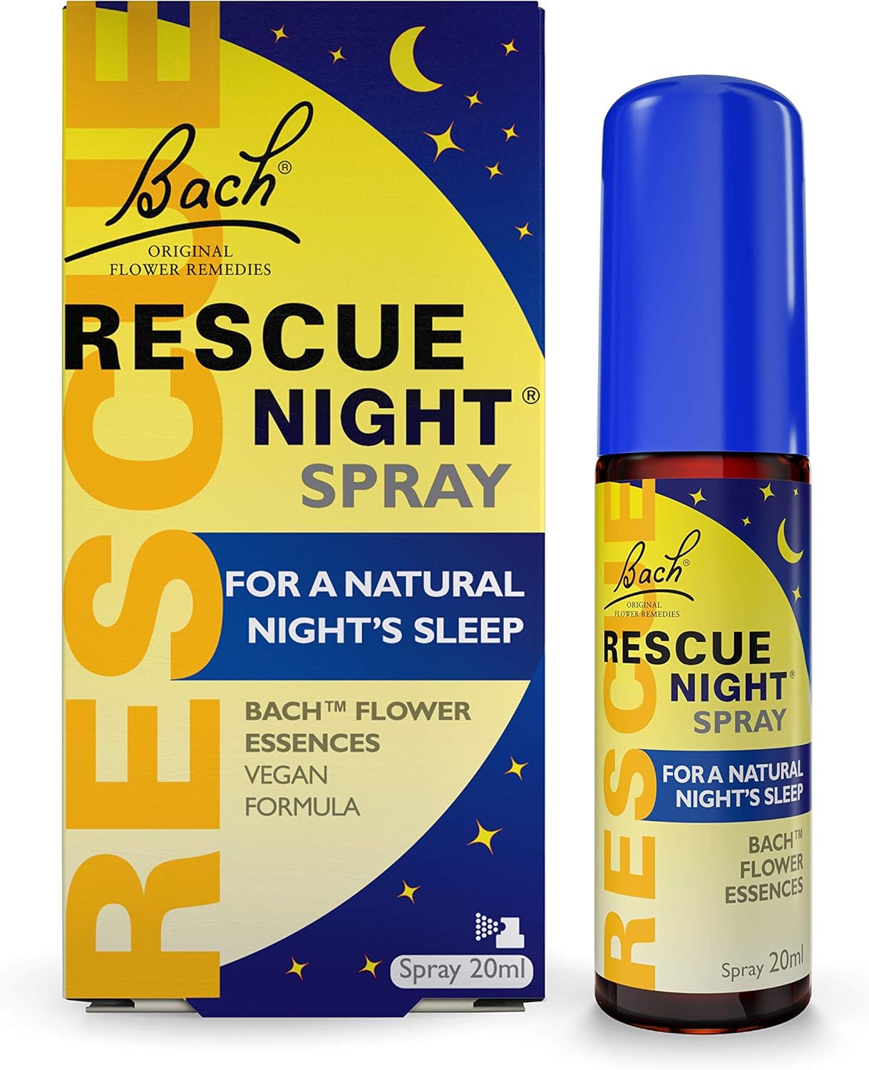 Rescue Night Spray (20ml), for A Natural Night's Sleep, Natural Flower Essences,...