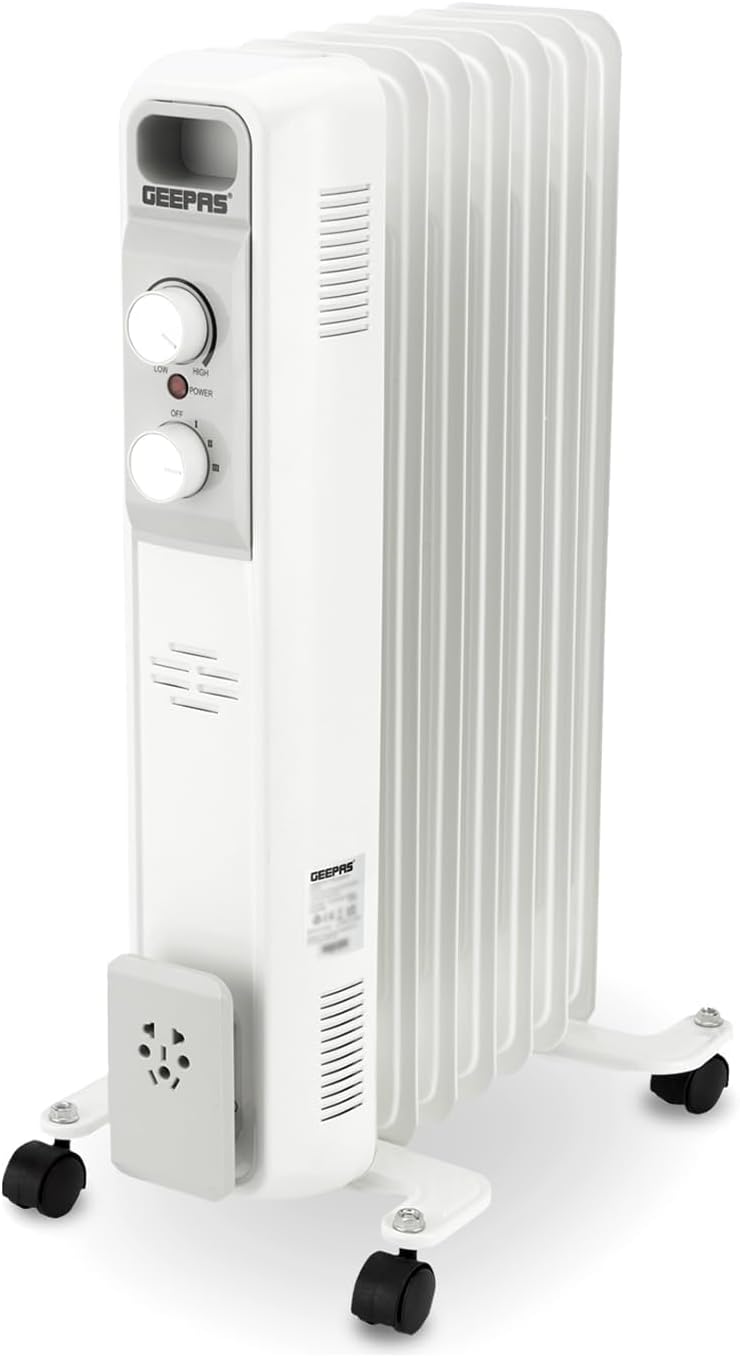 Geepas Oil Filled Radiator Heater, 1500W | Energy Efficient Electric Heater, 3 P...