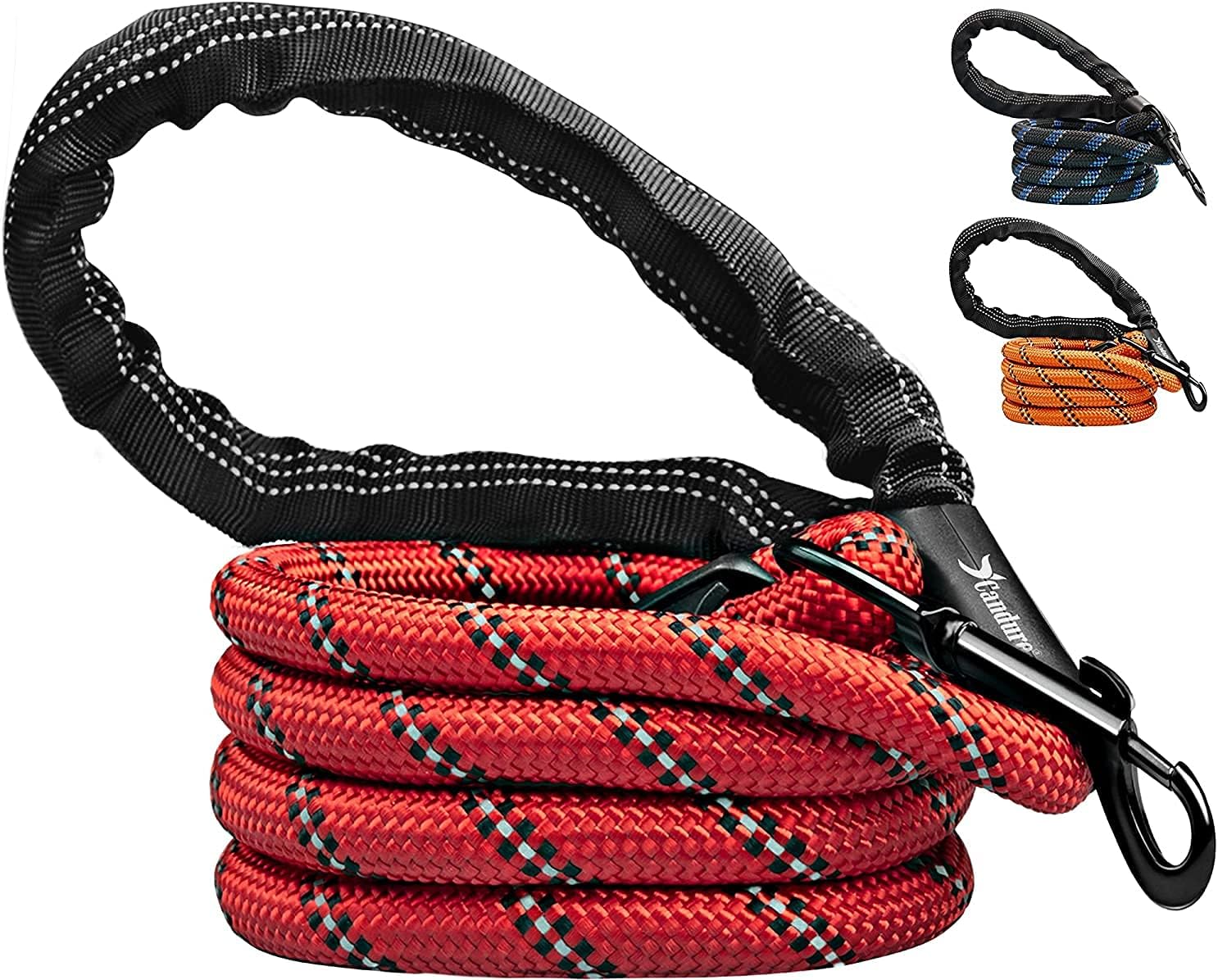 Candure Dog Lead with Soft Padded and Anti Slip Comfortable Rope Handle, 5 FT St...