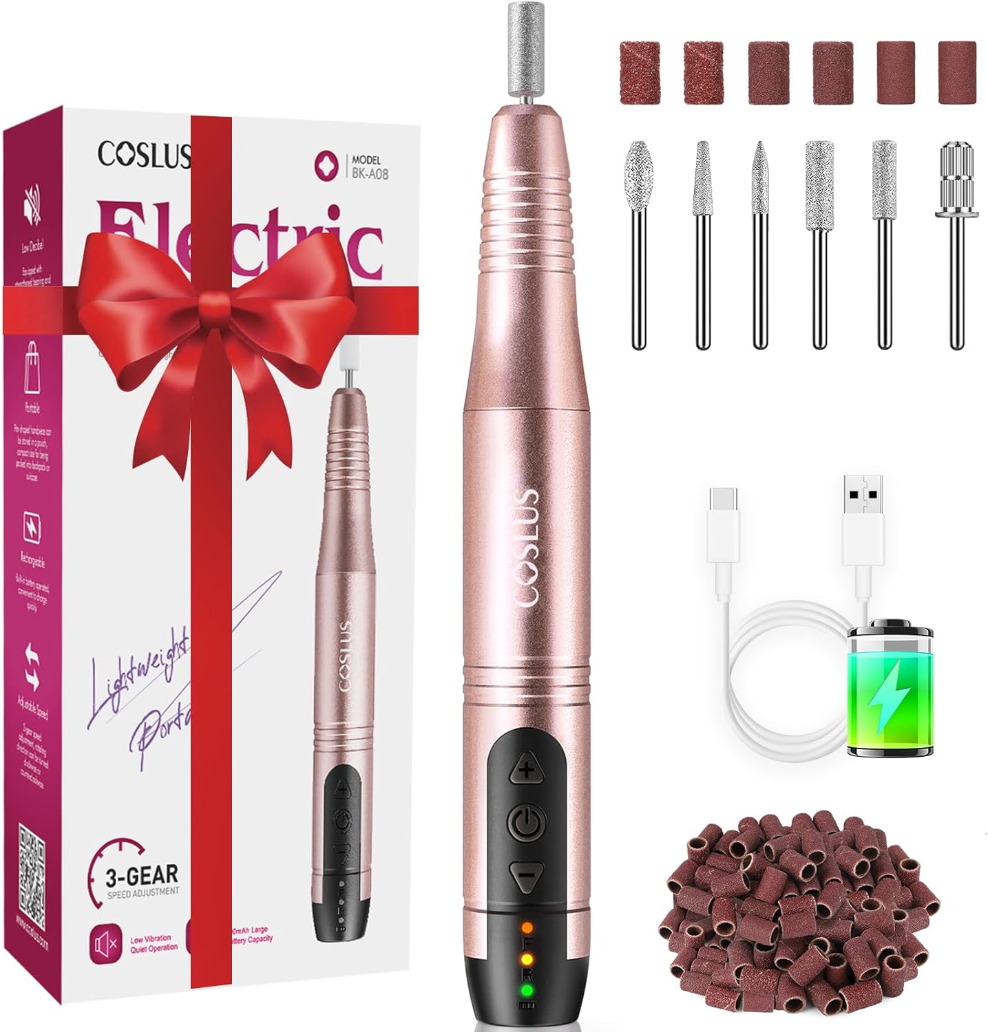 Nail Drill Cordless Portable Electric Manicure and Pedicure Set, Professional Na...