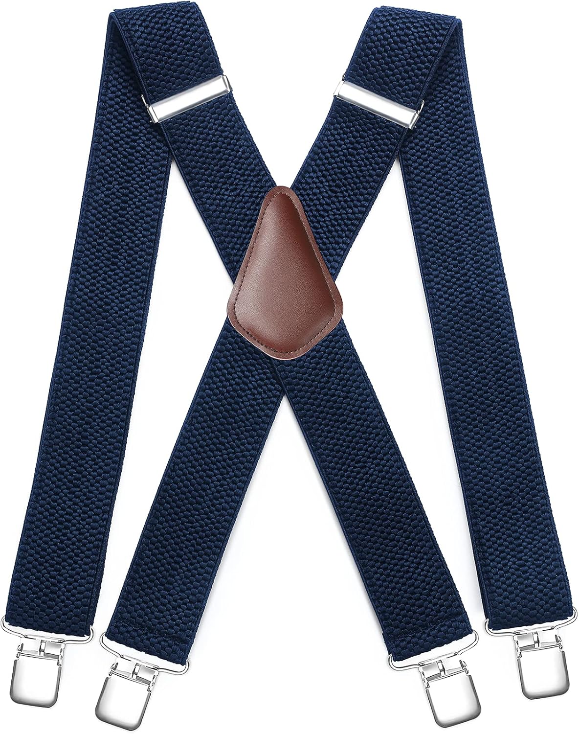 HISDERN Men's Braces with Very Strong 4 Clips 50 MM Wide Heavy Duty Suspenders X...