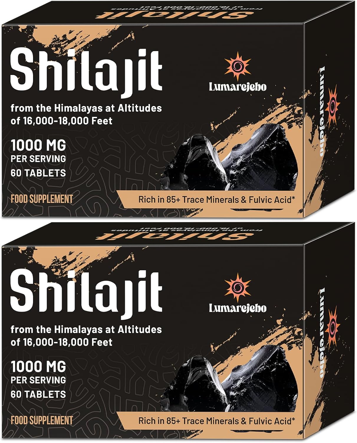Lumarejebo Shilajit Tablets 30,000 mg, 100% Pure High Strength Himalayan Shilaji...