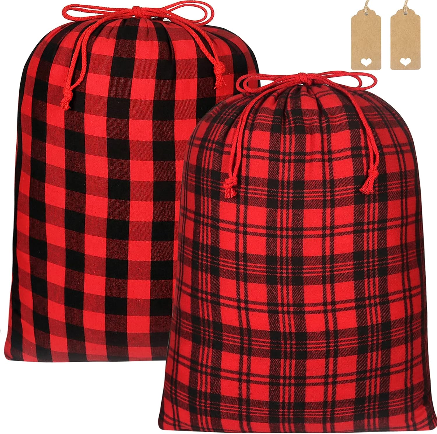 YQL 2Pcs Christmas Sacks Extra Large, 71x51cm Christmas Drawstring Gift Bags wit...