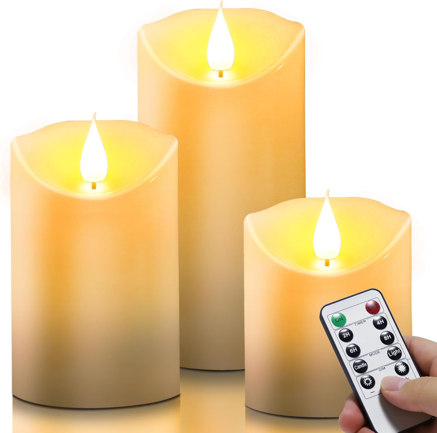 daphomeu LED Candles 4" 5" 6", Waterproof Flameless Candles with Remote Control...