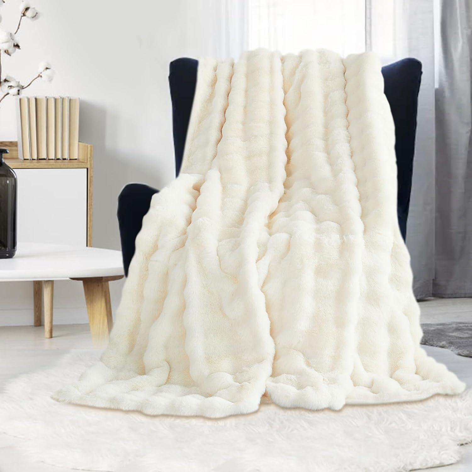 GKXLH Blanket Plush Fluffy Blanket - Super Soft Blankets Fuzzy Throw Blanket for...