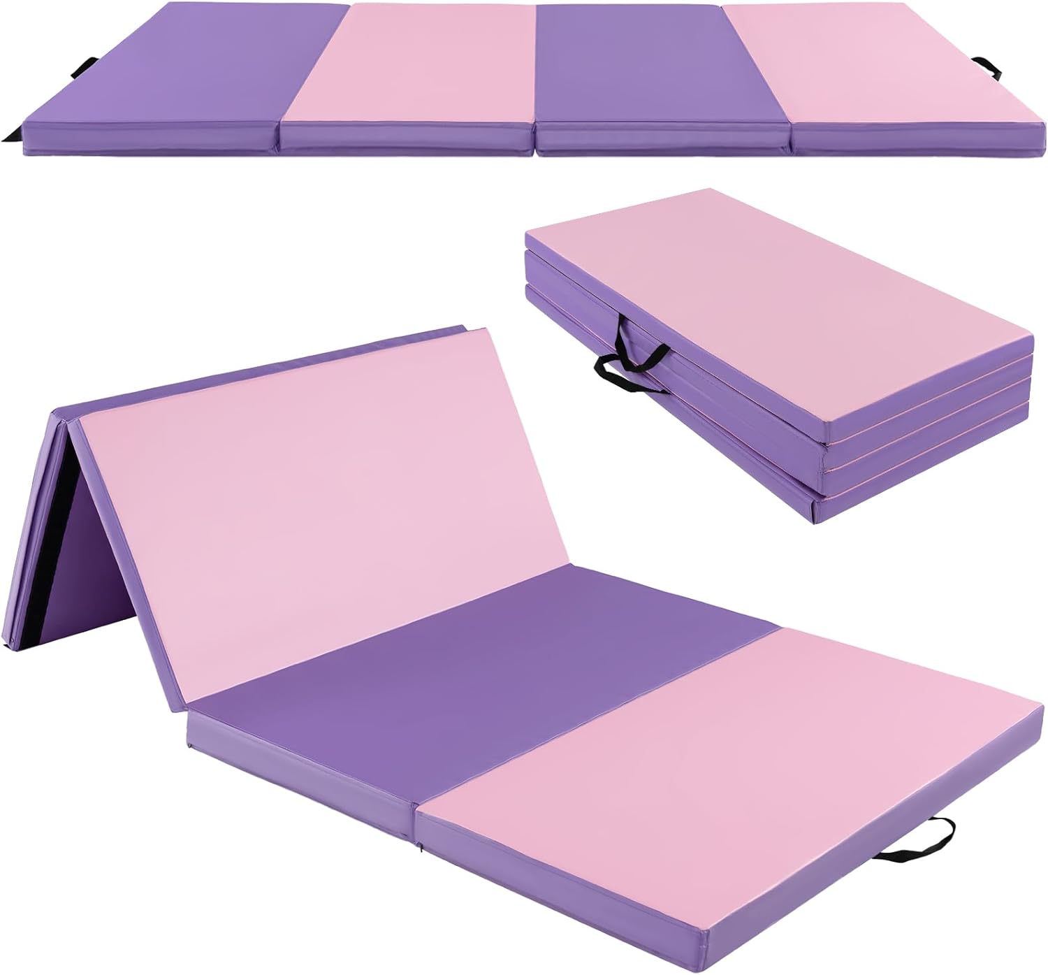 COSTWAY Gymnastics Exercise Mat, 8FT x 4FT Tumbling Mats with High Density 5cm T...