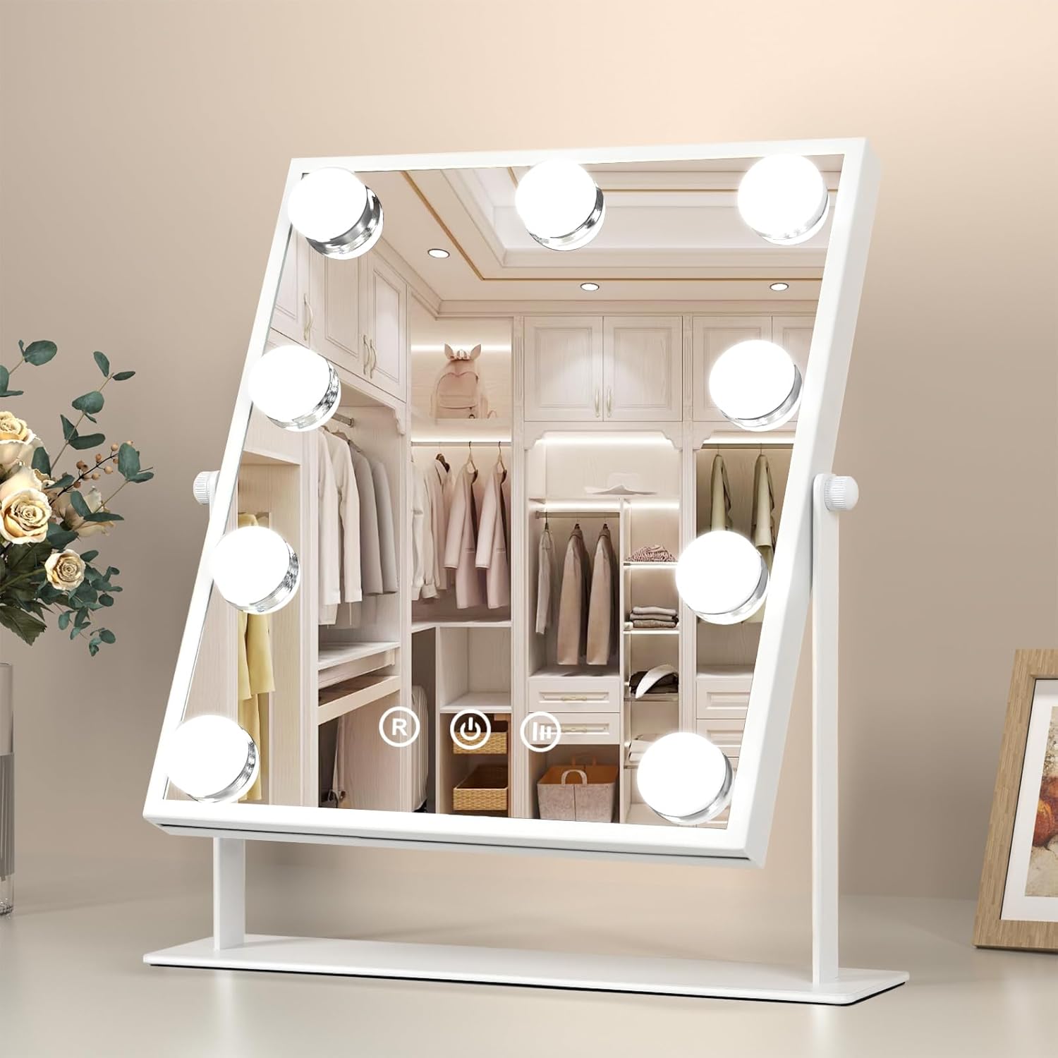 FUNTOUCH Makeup Mirror with Lights, Hollywood Vanity Mirror with 3 Colors Lighti...