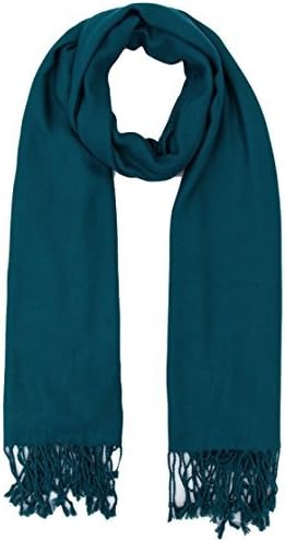 World of Shawls Super Soft Pashmina Shawl Scarf Wrap Dark Teal Blue