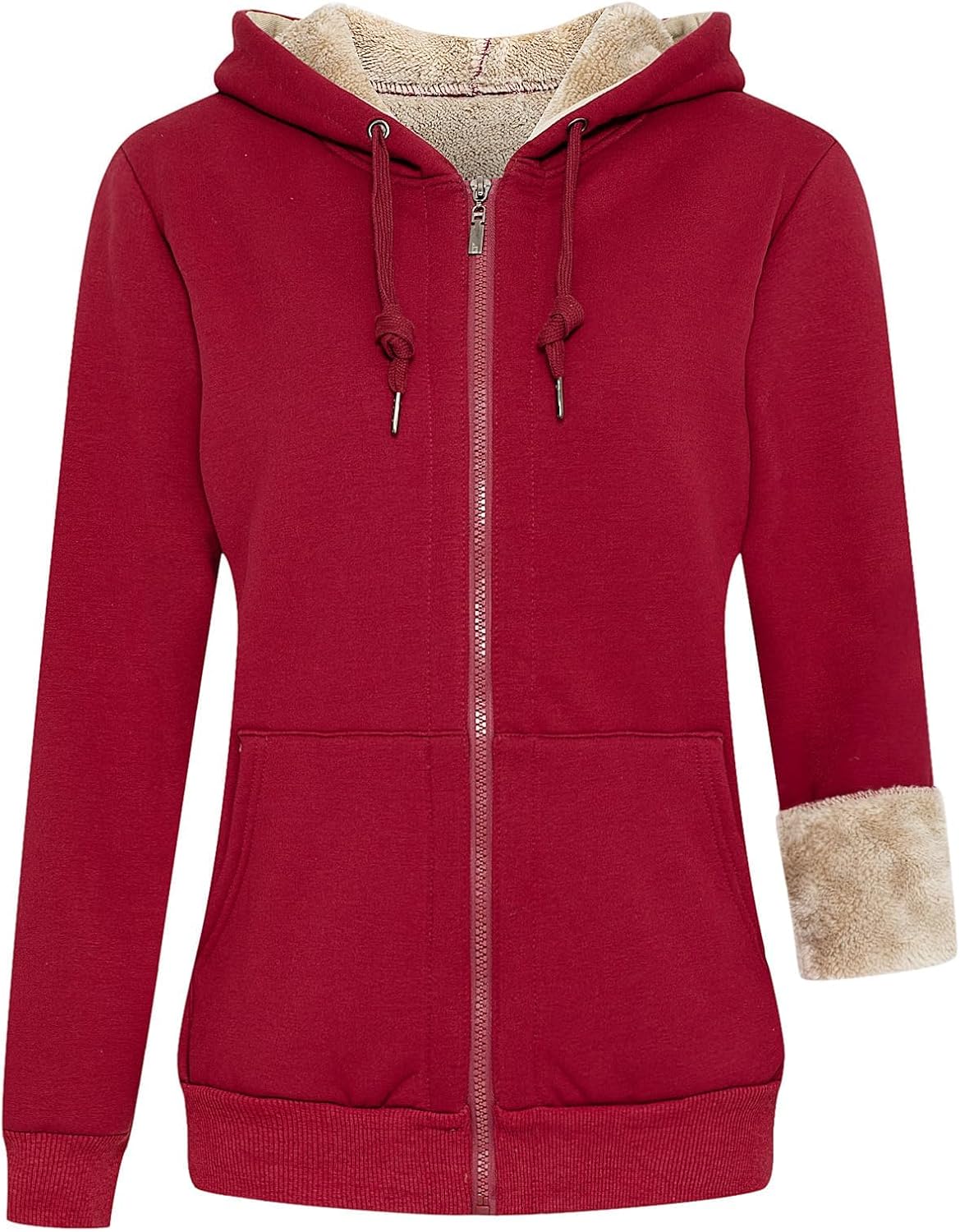 LBL Ladies Casual Winter Warm Thick Sherpa Fleece Jacket Full Zip Up Hoodie Swea...
