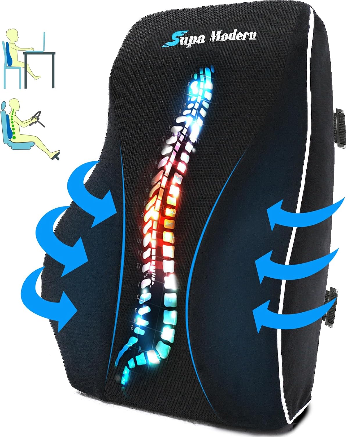 SUPA MODERN Lumbar Support Pillow for Office Chair...