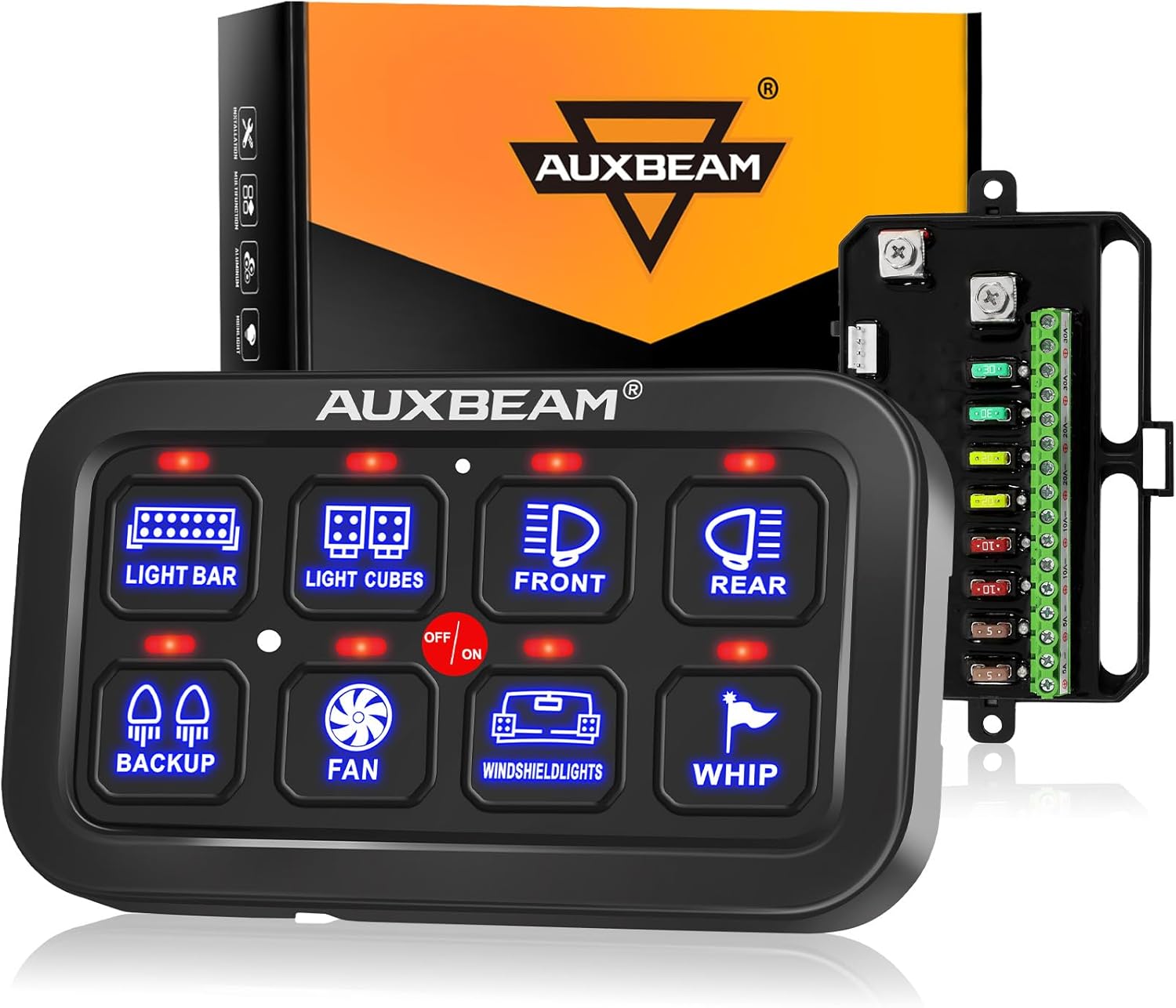 Auxbeam 8 Gang Switch Panel BA80 Automatic Dimmable LED Touch Control Panel Box...