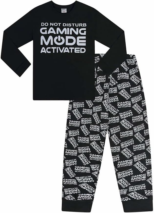 Do Not Disturb Gaming Mode Activated All Over Print Long Pyjamas White 10-11 Yea...