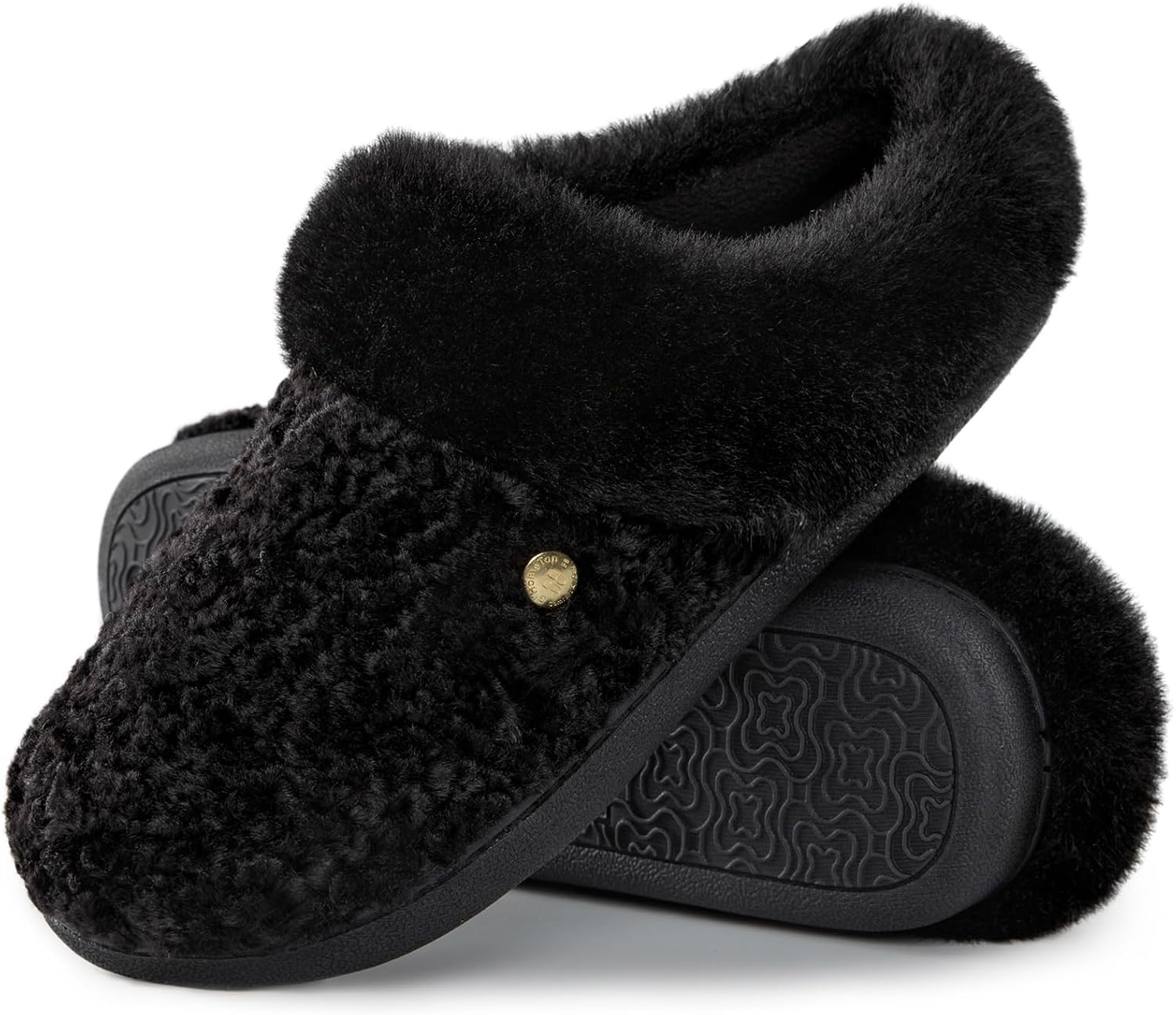 HomeTop Women's Comfy Clog Slippers Soft Warm Non-slip Indoor House Shoes with F...