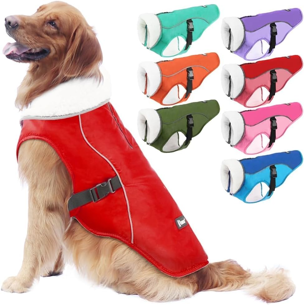 EMUST Dog Coat Winter, Waterproof Dog Snow Jacket for Winter, Adjustable Small/M...