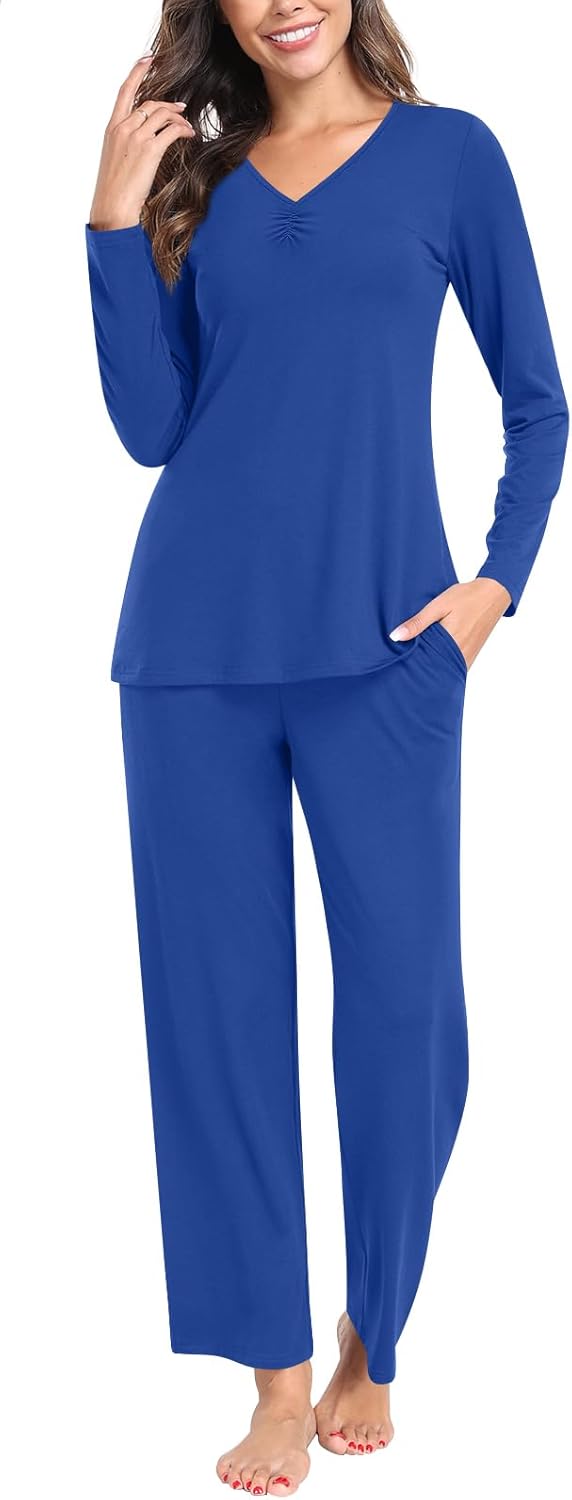syoss Women's Plus Size Pajama Sets Long Sleeve Sleepwear Soft Comfy Pj Lounge S...