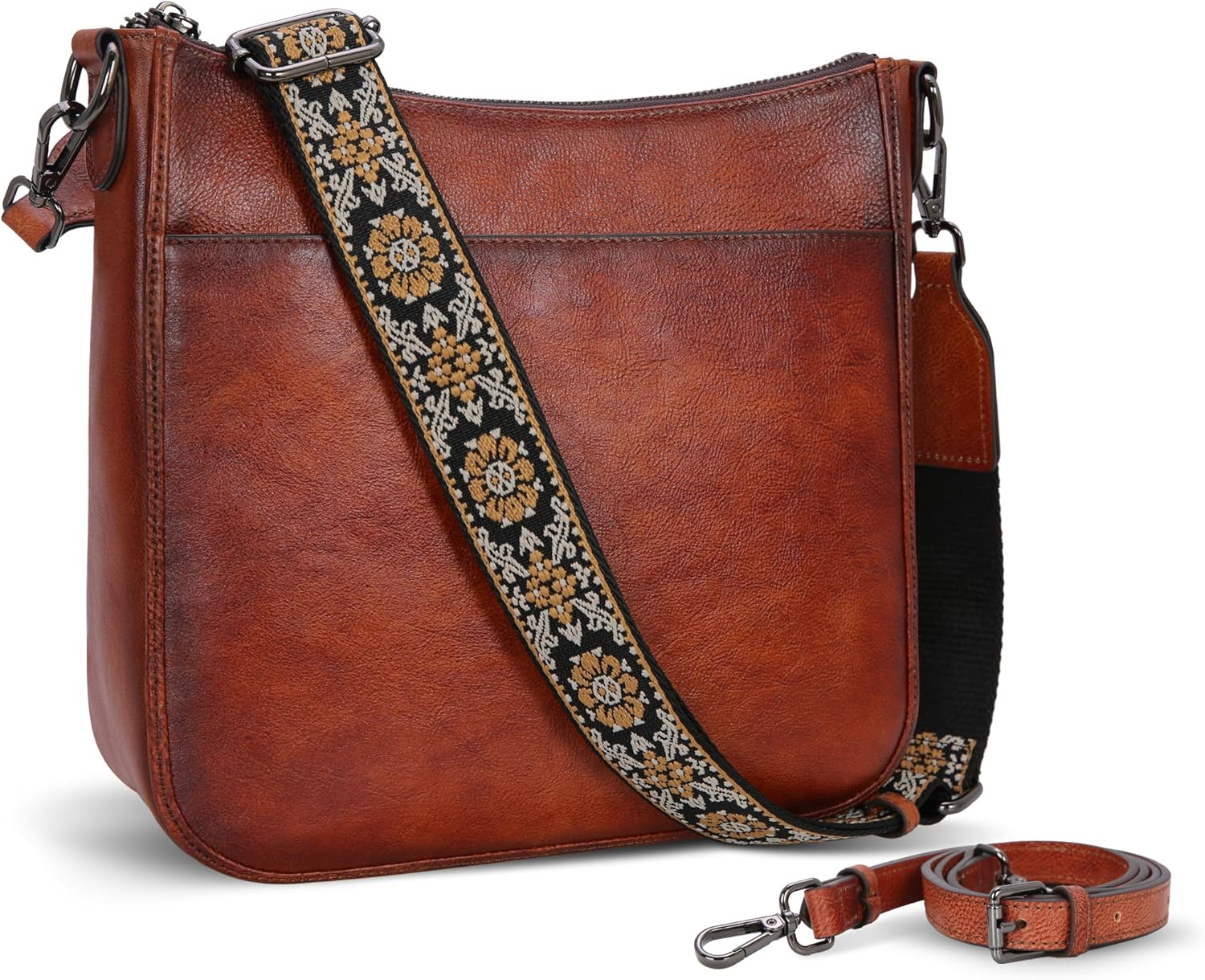 HESHE Leather Purses for Women Crossbody Bag Medium Shoulder Bags with Guitar St...