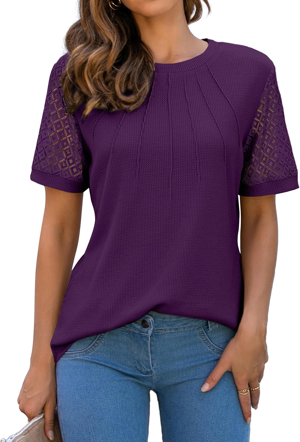 Blooming Jelly Women's Dressy Casual Blouses Business Work Tops Short Sleeve Waf...