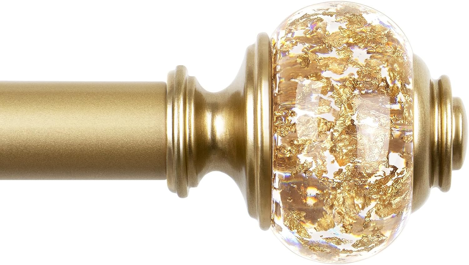KAMANINA Luxury Gold Curtain Poles for Windows 80 to 148 cm, 22 mm Diameter Chri...