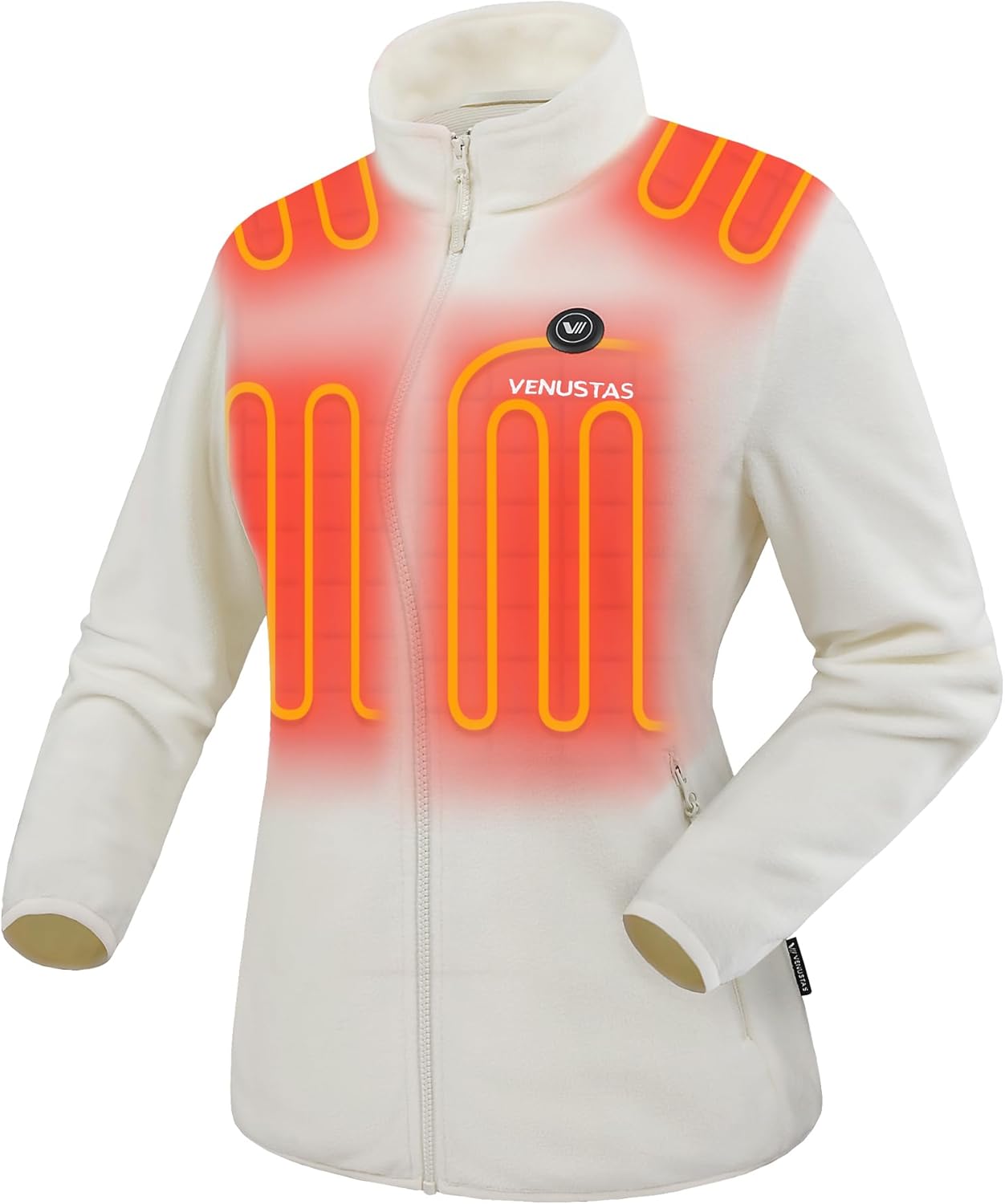 Venustas Women's Fleece Heated Jacket with Battery Pack 7.4V, 5 heating zones, H...