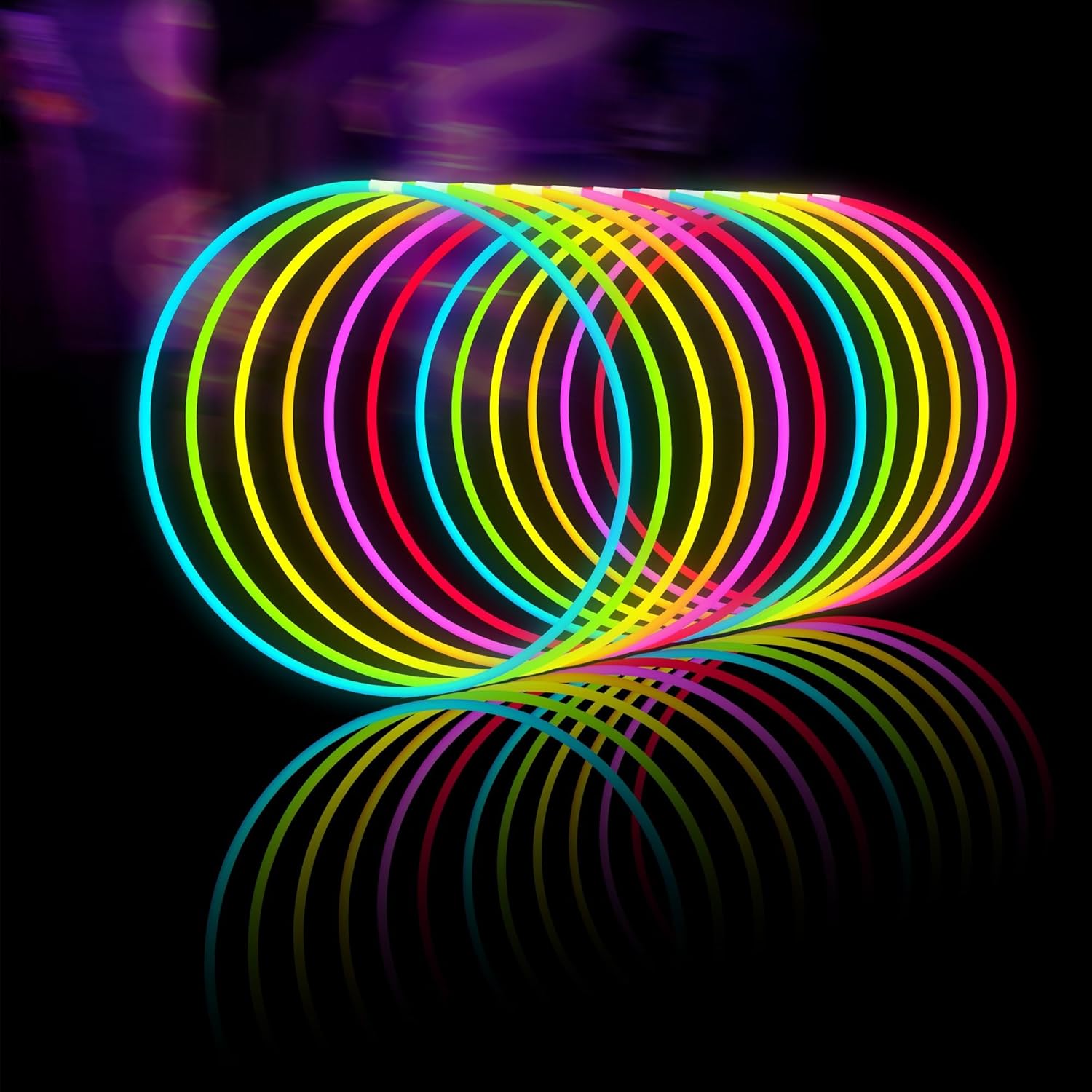 Glow Sticks Bulk 100ct 22'' Glow Necklaces with Connectors, for Party Festivals...