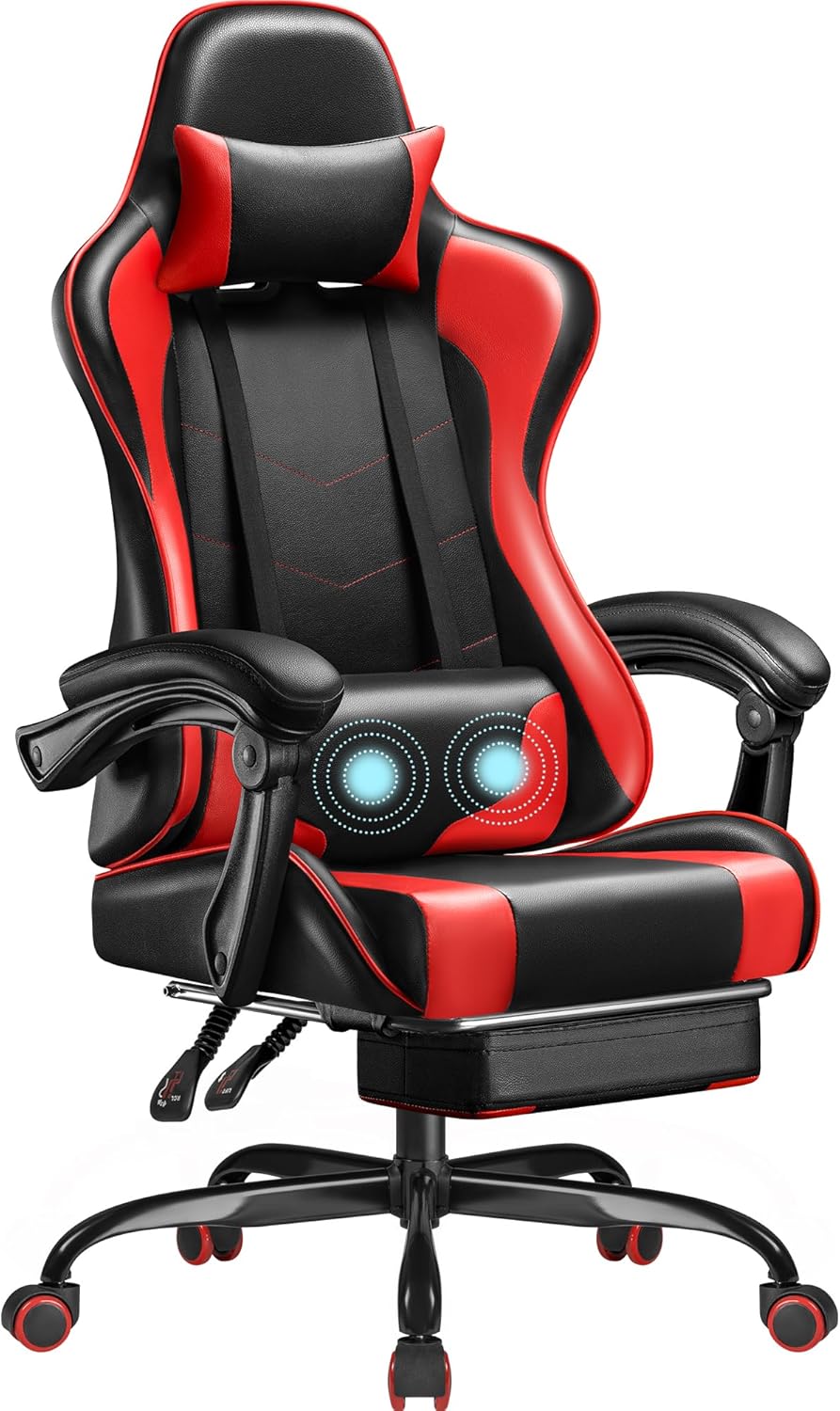 Homall Gaming Chair, Video Game Chair with Footrest and Massage Lumbar Support,...