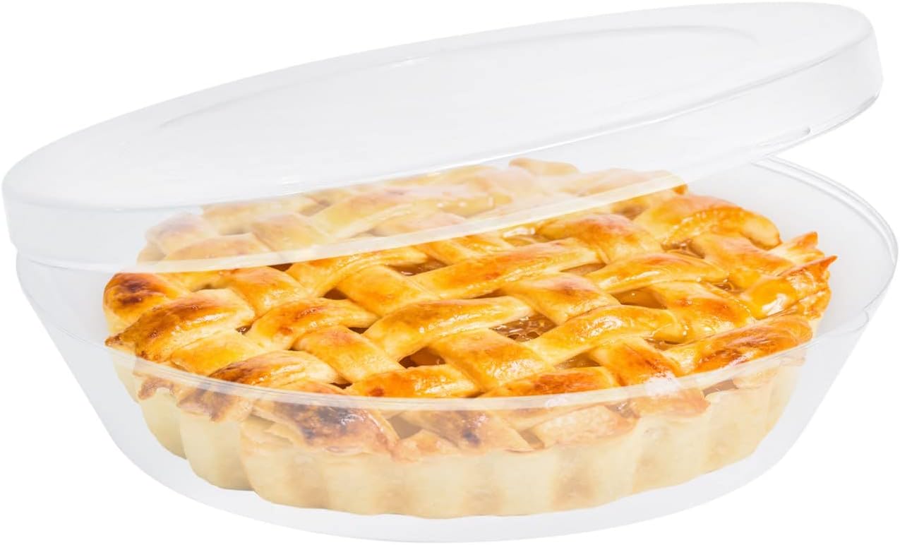 Plastic Pie Carrier with Lid - Airtight Cover, BPA Free Container for Pies and P...