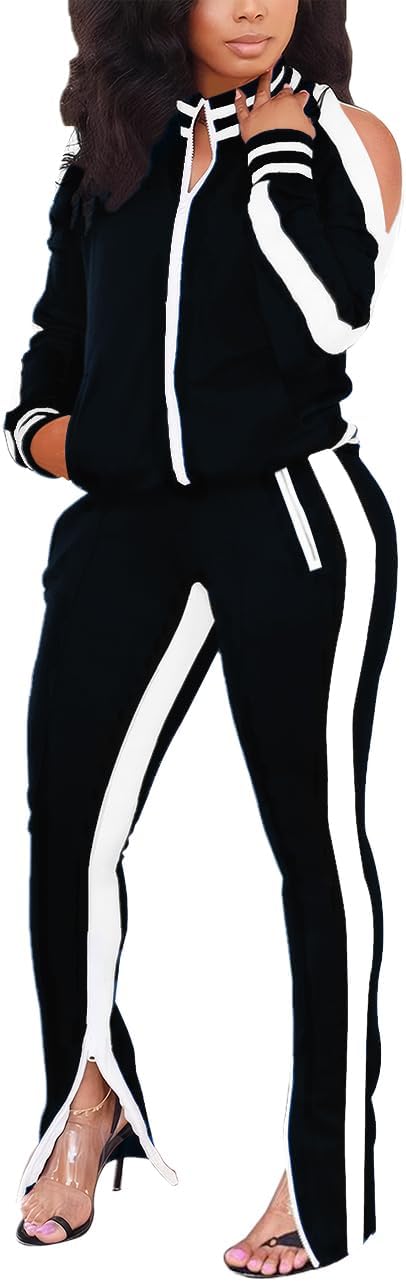 TOPONSKY Women Casual 2 Piece Outfit Long Pant Set Sweatsuits Tracksuits Large C...