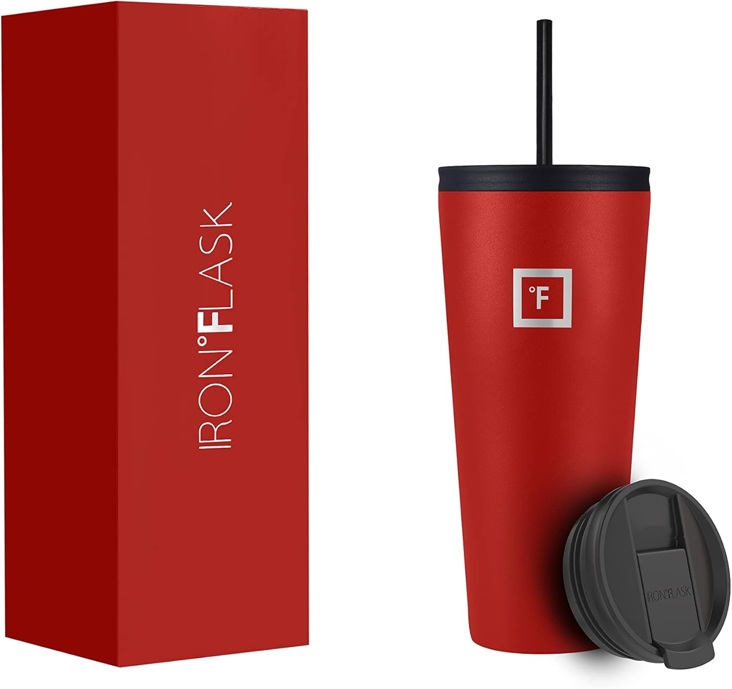 IRON °FLASK Classic Tumbler 2.0-2 Lids (Straw Flip), Vacuum Insulated Stainless...