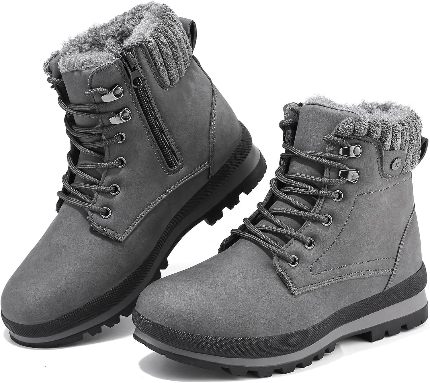 Hanani Snow Boots Womens Winter Boots Ankle Boots Waterproof Fur Lined Leather W...