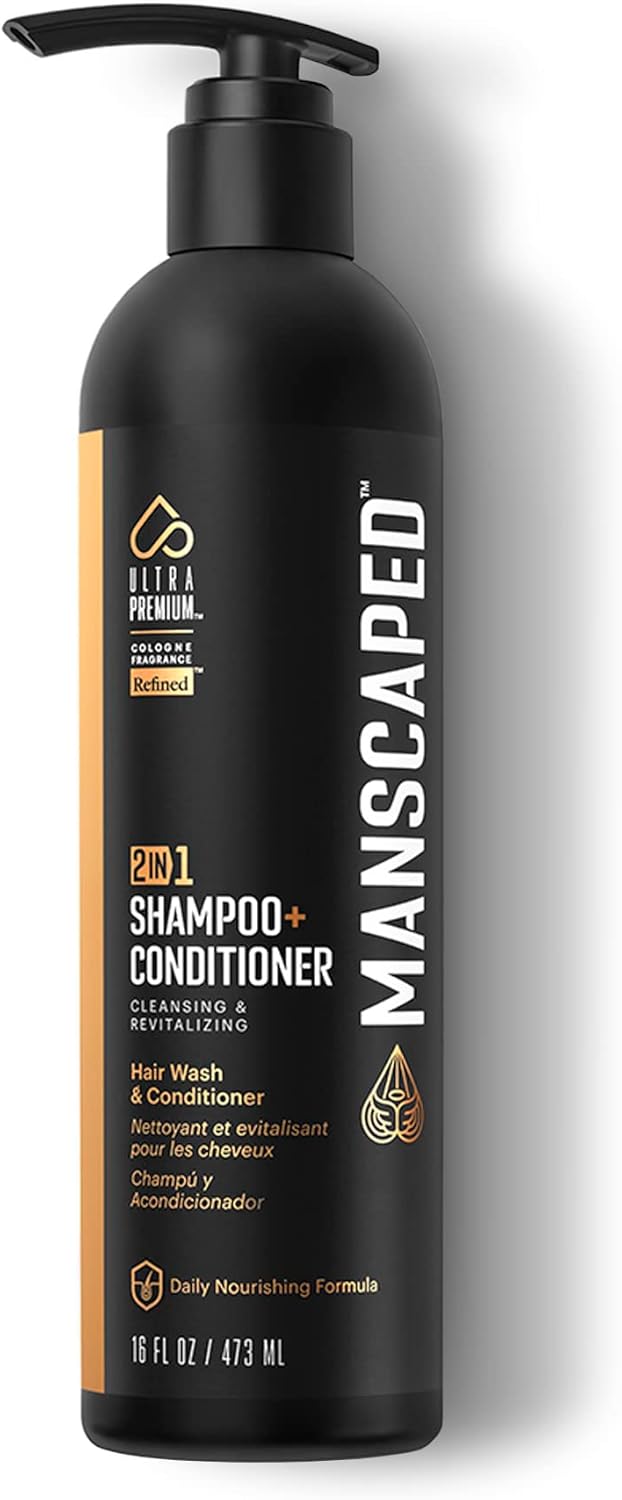 MANSCAPED® 2 In 1 Shampoo & Conditioner, UltraPremium Formula Infused with Sea K...