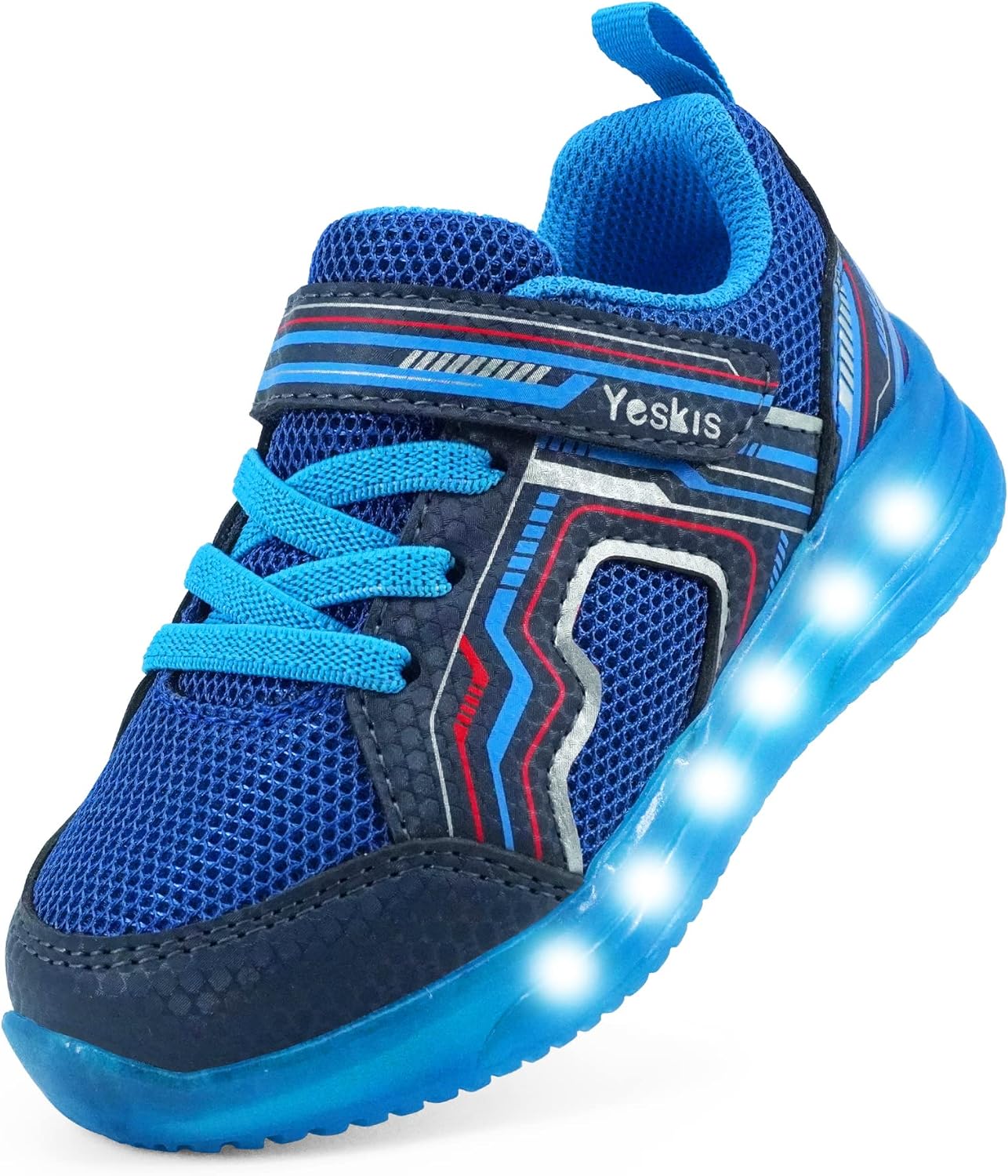 YESKIS Toddler Boys Girls Light Up Shoes LED Flashing Lightweight Mesh Breathabl...