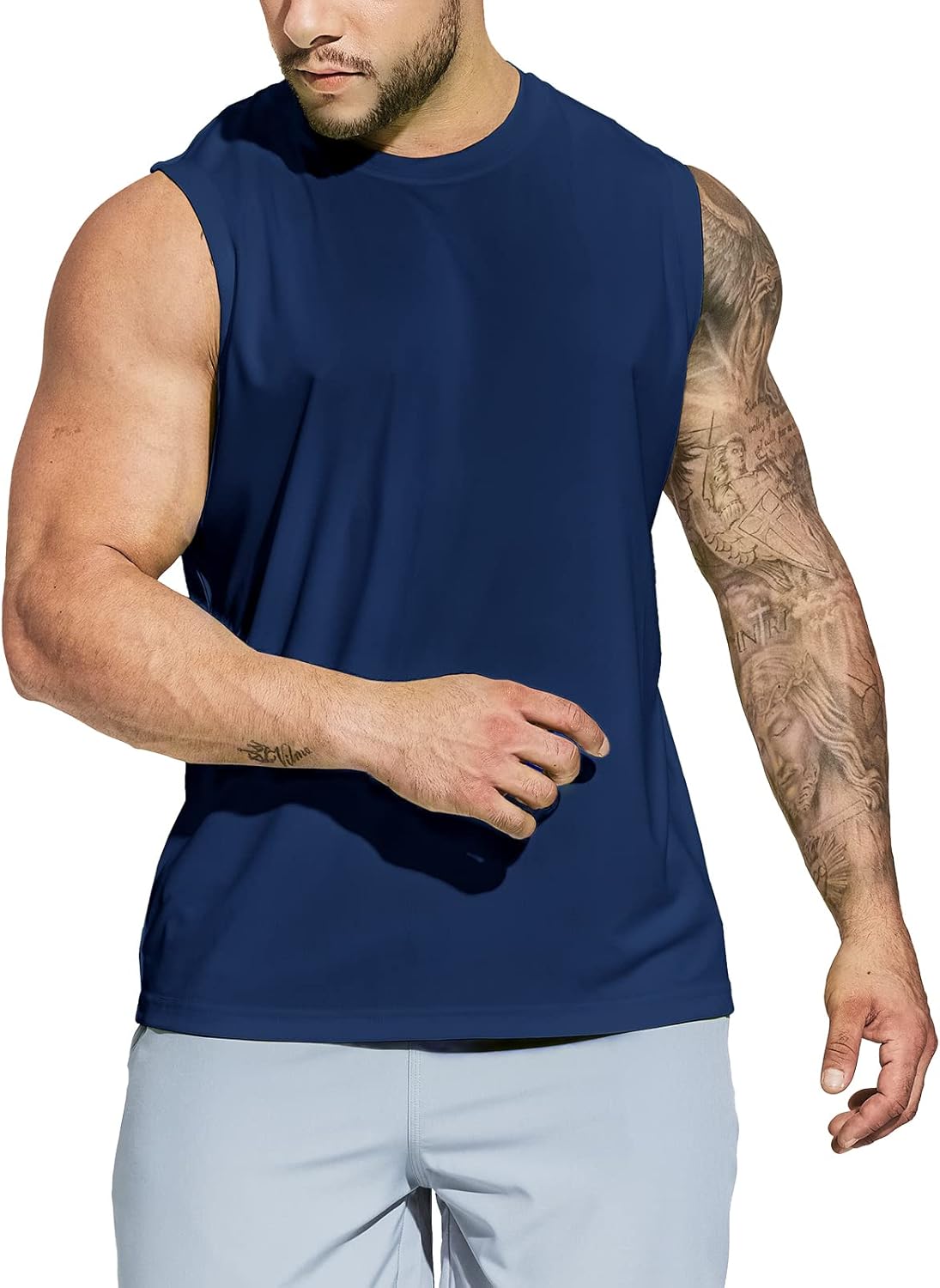 MIER Men's Workout Tank Tops UPF 50+ Swim Shirts Quick Dry Running Sleeveless UV...