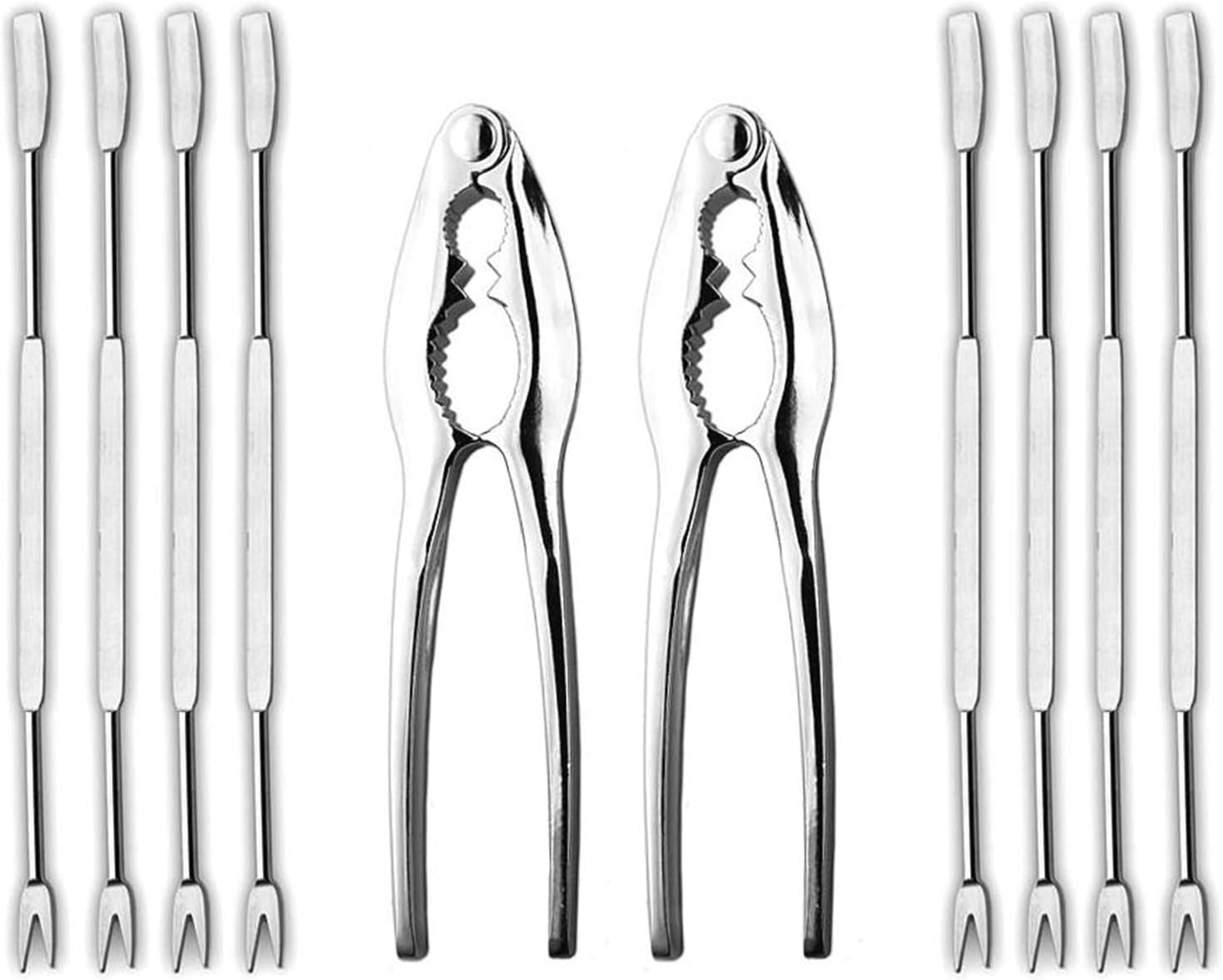 HIWARE Lobster Crackers and Picks Set, 10-Piece Crab Leg Cracker Tools - Stainle...