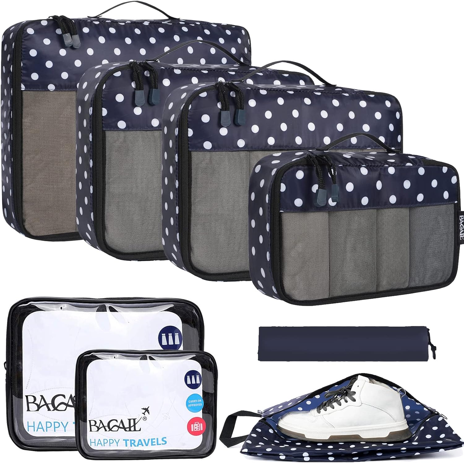 BAGAIL 8 Set/9 Set Packing Cubes Luggage Packing Organizer for Travel, Suitcase...