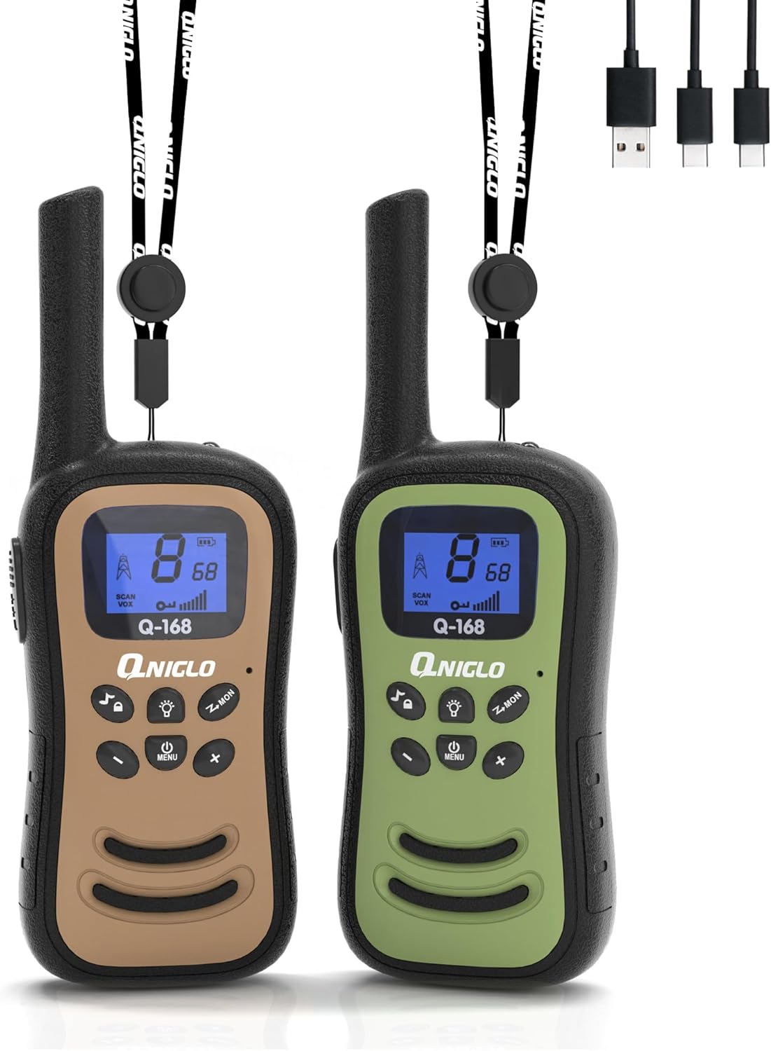 Qniglo Walkie Talkies for Adults/Kids, Rechargeable Walkie Talkies Long Range wi...