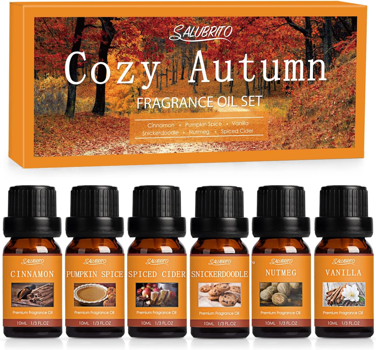 SALUBRITO Autumn Essential Oils Set, Premium Fragrance Oils for Diffuser, Home,...