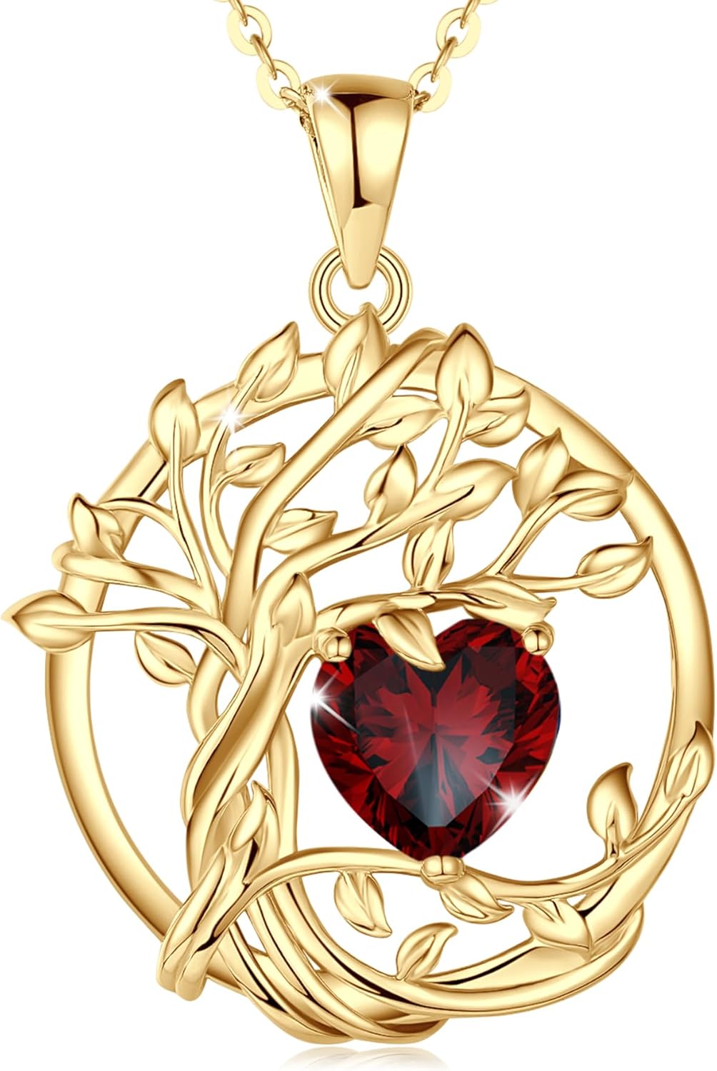 FANCIME Tree of life Birthstone Necklaces for Women Fine Jewelry Sterling Silver...