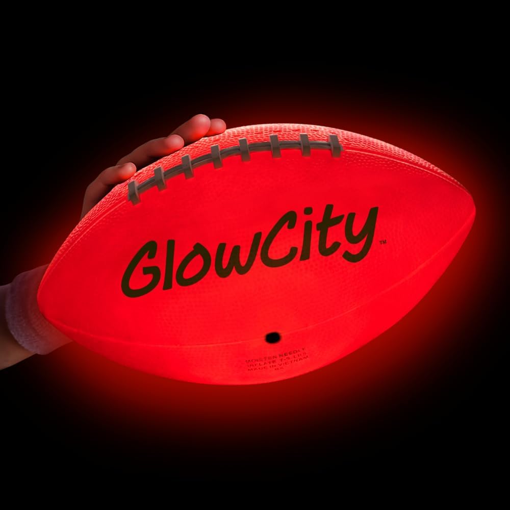 GlowCity Glow in The Dark Football - Light Up LED Ball - Perfect for Evening Pla...