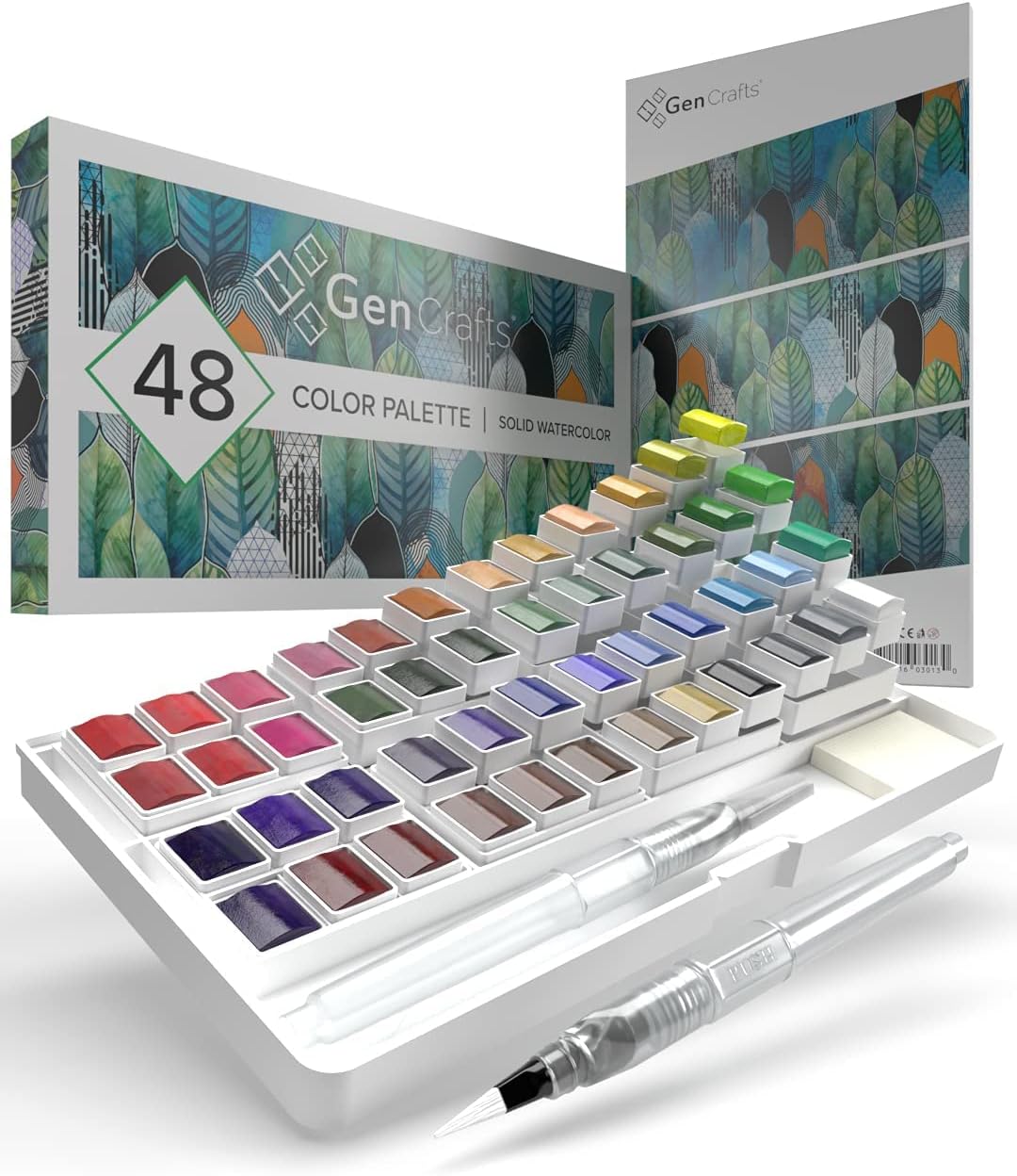 GenCrafts Watercolor Paint Palette 48 Premium Colo...