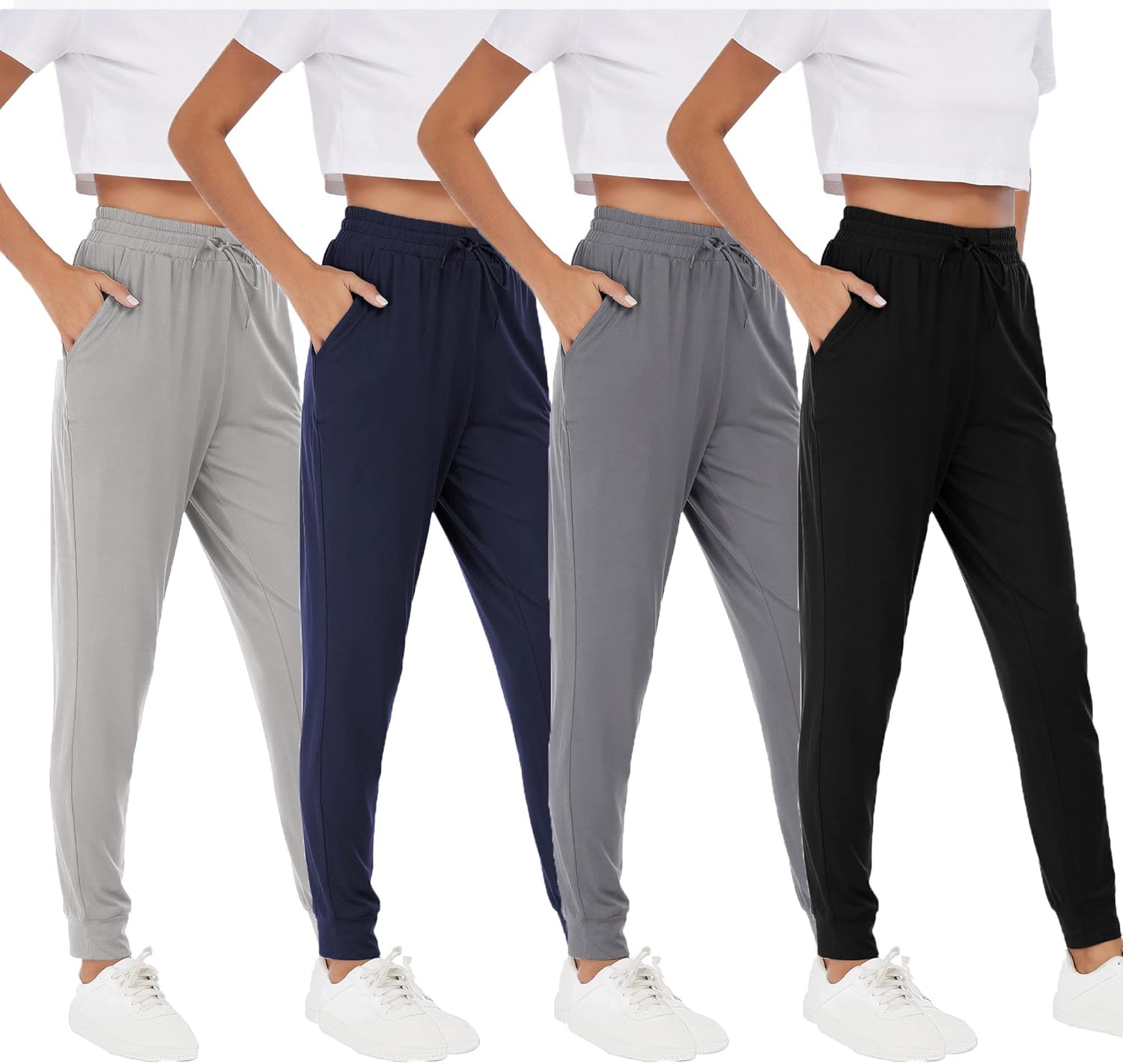 MCPORO Womens Joggers with Pockets & Drawstring-Sweatpants for Women Workout Run...