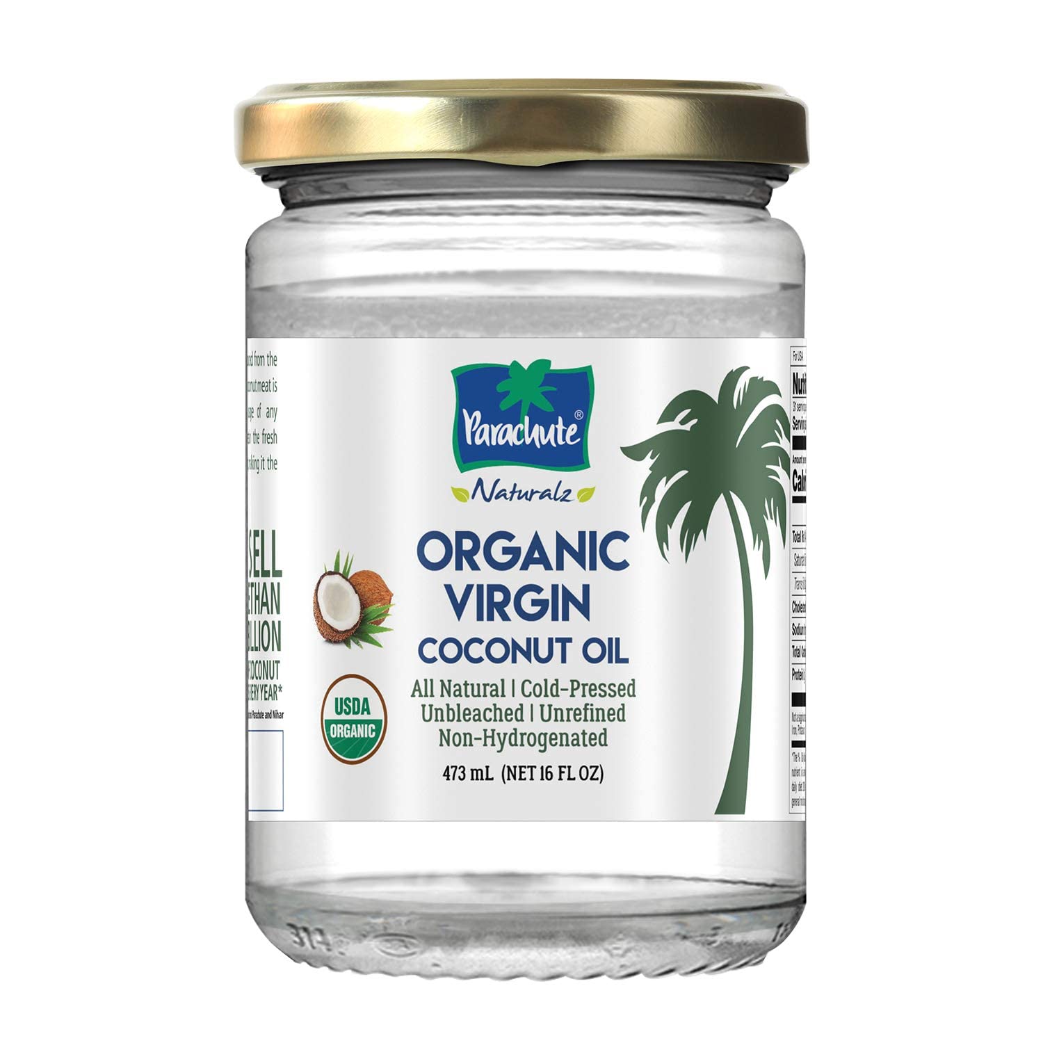 Parachute Naturalz Virgin Coconut Oil | 100% Organic Cooking Oil, Hair Oil and S...