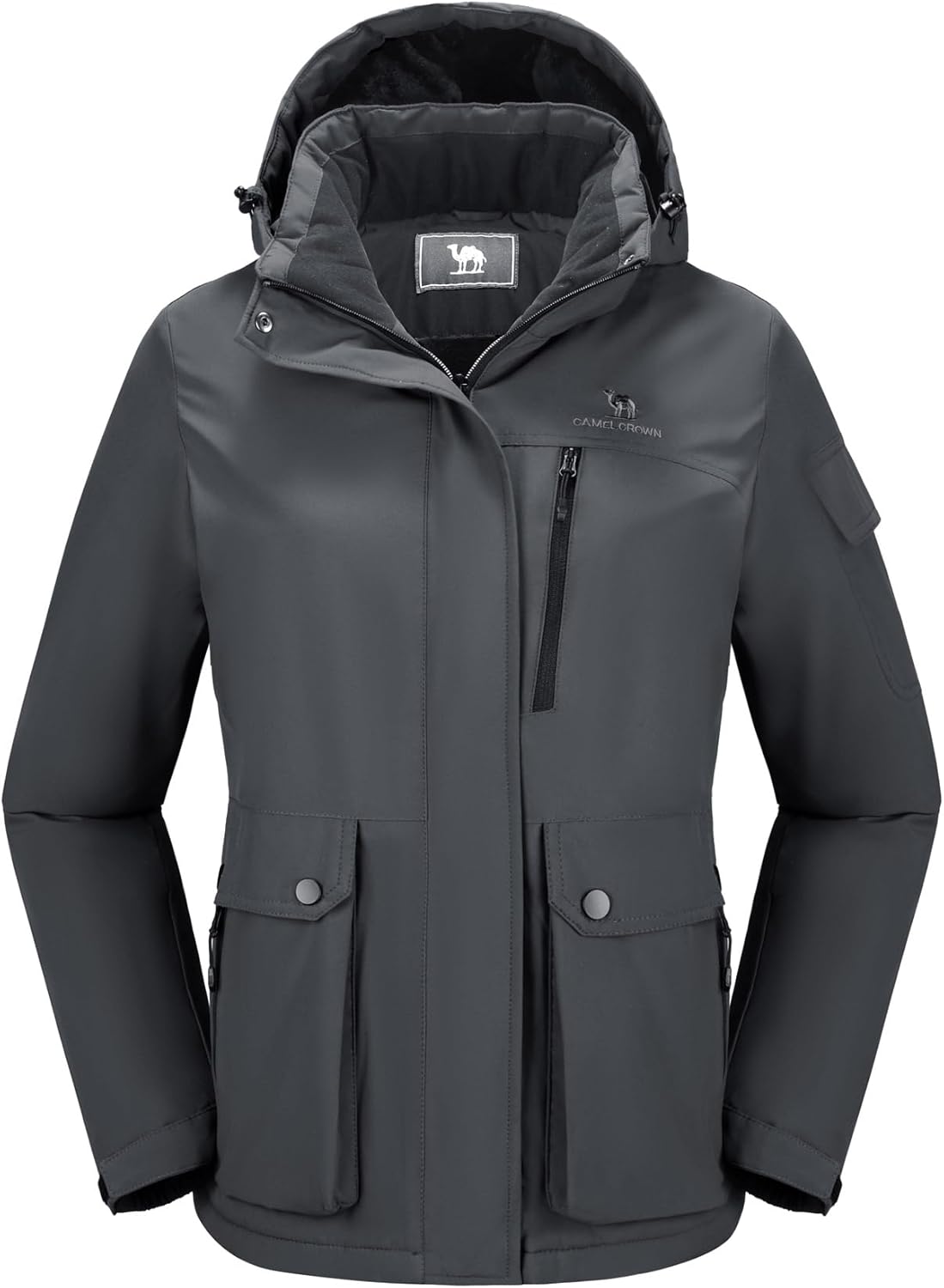 CAMEL CROWN Women's Waterproof Ski Jacket Warm Winter Snow Coat Hiking Windbreak...