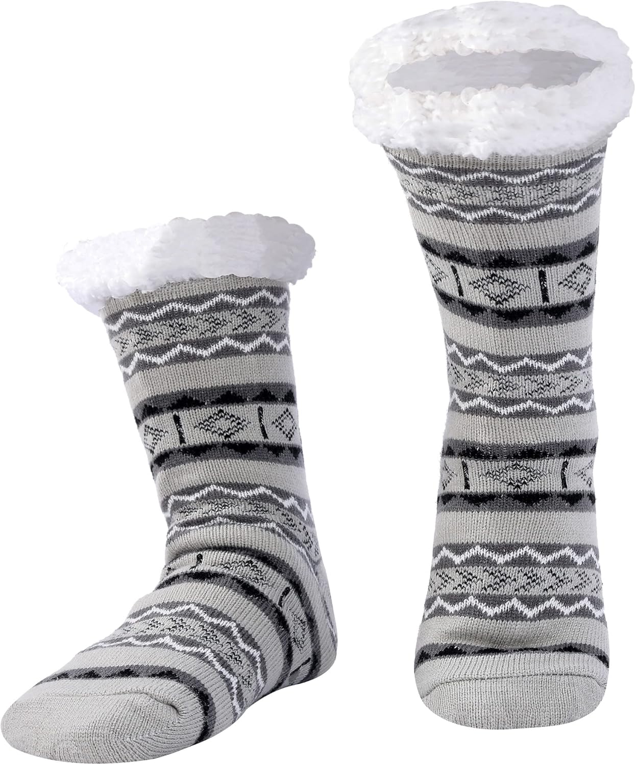 WOTENCE Men's Slipper Socks Fleece Lined Cozy Extra Thick Slipper Socks Winter N...